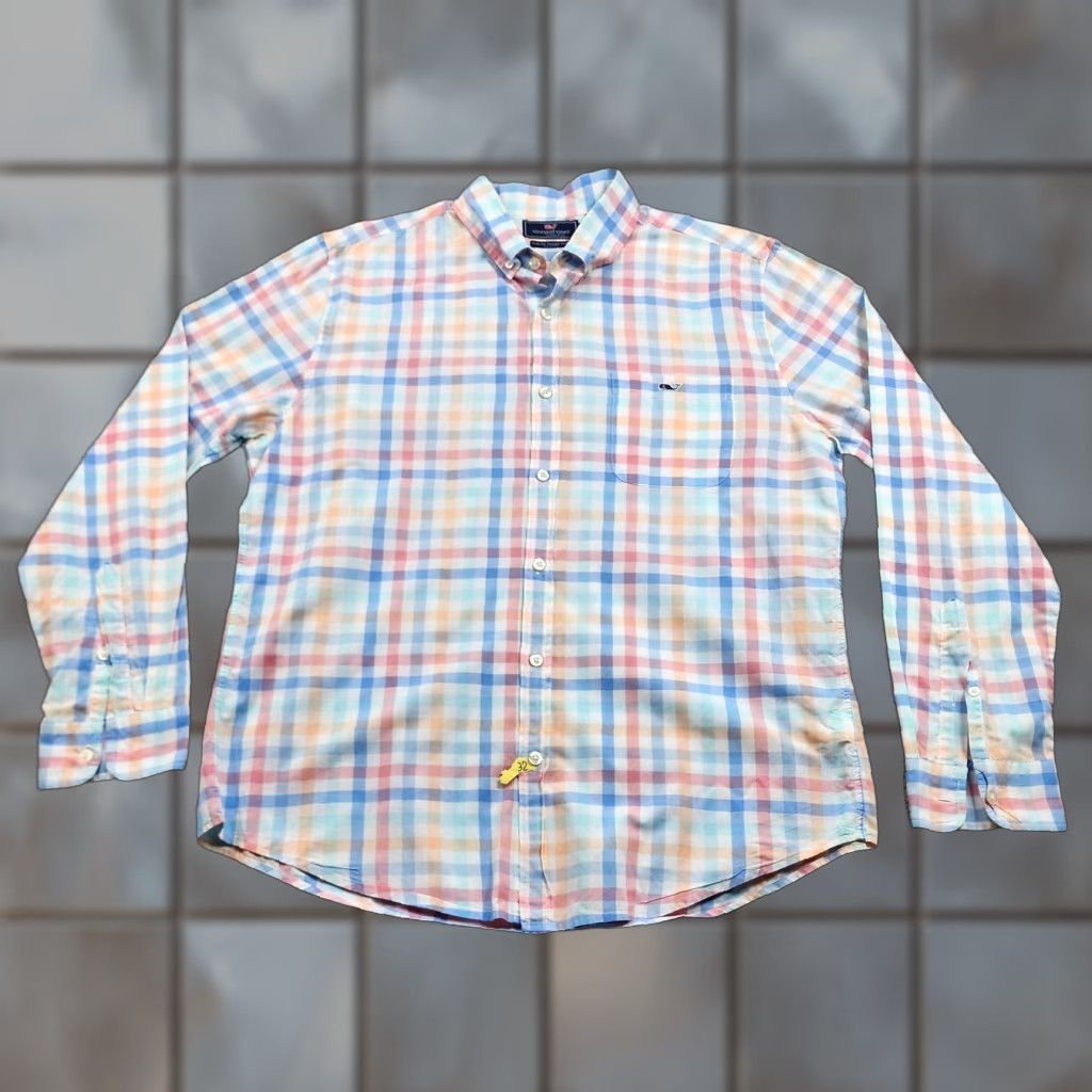 Vineyard Vines VINEYARD VINES Tucker Shirt Mens Large Multicolor Plaid Slim Fit 100% Cotton Button-Up Shirt Size US L / EU 52-54 / 3 - 1 Thumbnail