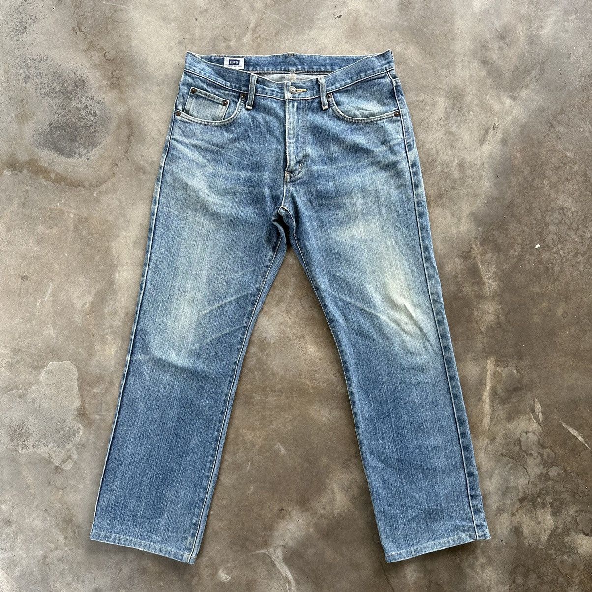 Japanese Brand Vintage Edwin Faded Rusty Denim Jean Pant W32 Size US 32 / EU 48 - 1 Thumbnail