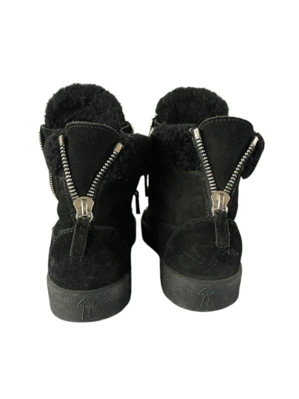 Giuseppe Zanotti Giuseppe Zanotti Black Suede Double-Zip Shearling High Top Size US 7 / EU 40 - 2 Thumbnail