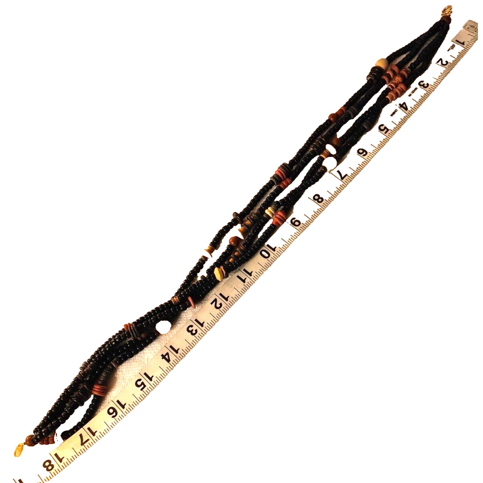 The Unbranded Brand Boho Hippie Elegant Wooden Beaded Necklace 4 Strand 18 Inch Size ONE SIZE - 4 Thumbnail