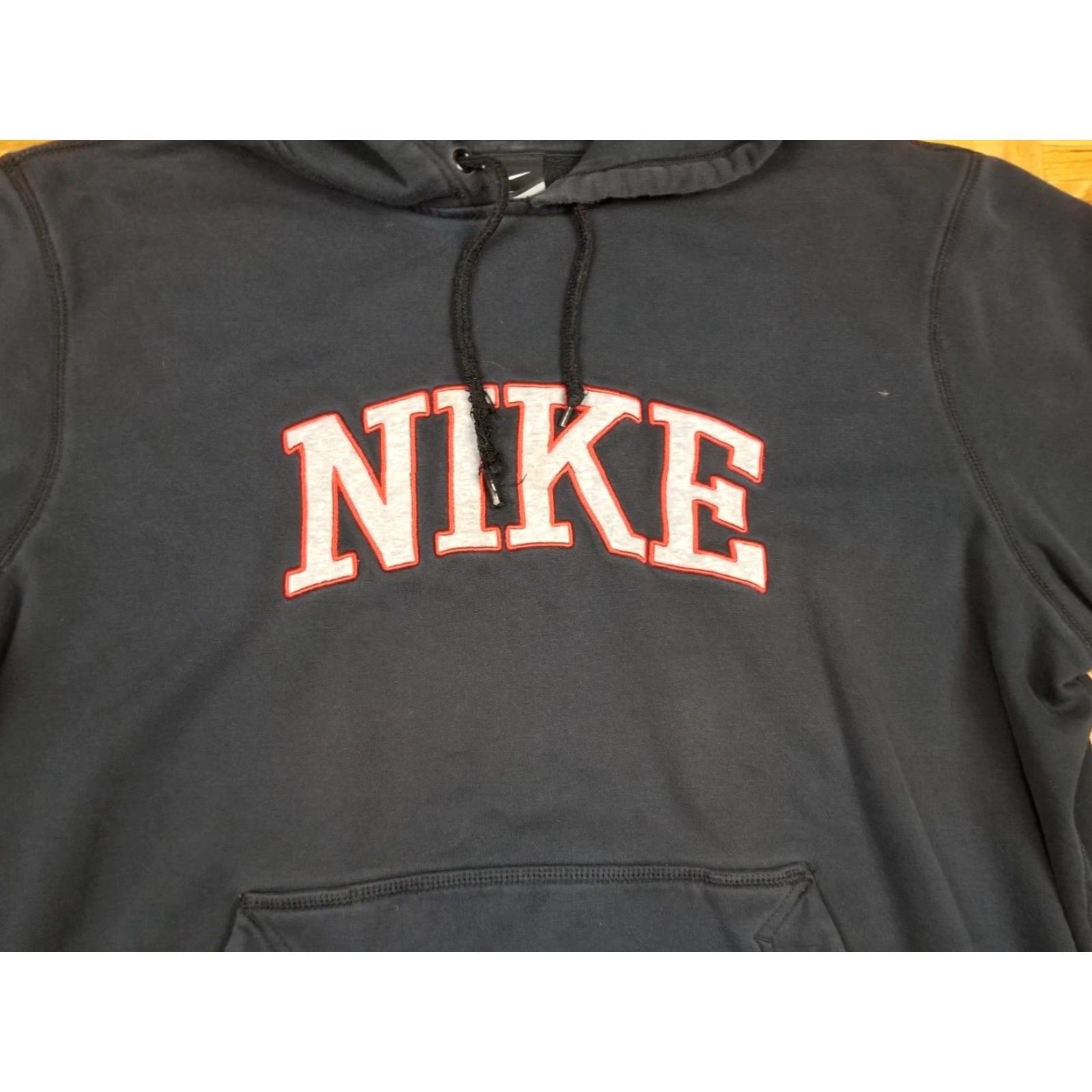 Nike VINTAGE NIKE SHIRT Hooded Black Sweatshirt XXLARGE Mens Pullover Cotton Long Sleeve Sweatshirt Hooded Black Nike Spell Vintage Y2K Size US L / EU 52-54 / 3 - 2 Thumbnail
