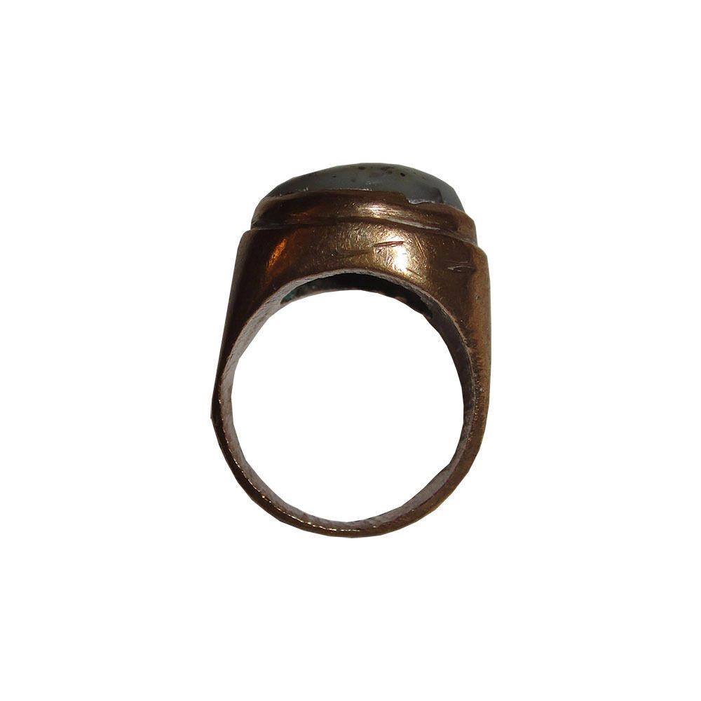 Handmade Mens Hand Made Brass Copper and Agate Stone Ring Size ONE SIZE - 4 Thumbnail