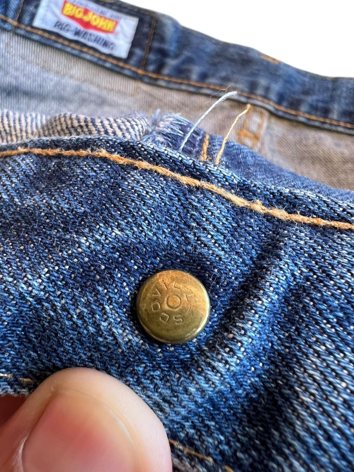 Japanese Brand Vintage BigJohn Super Bootcut Distressed Mudwash Jean Size US 31 - 10 Thumbnail