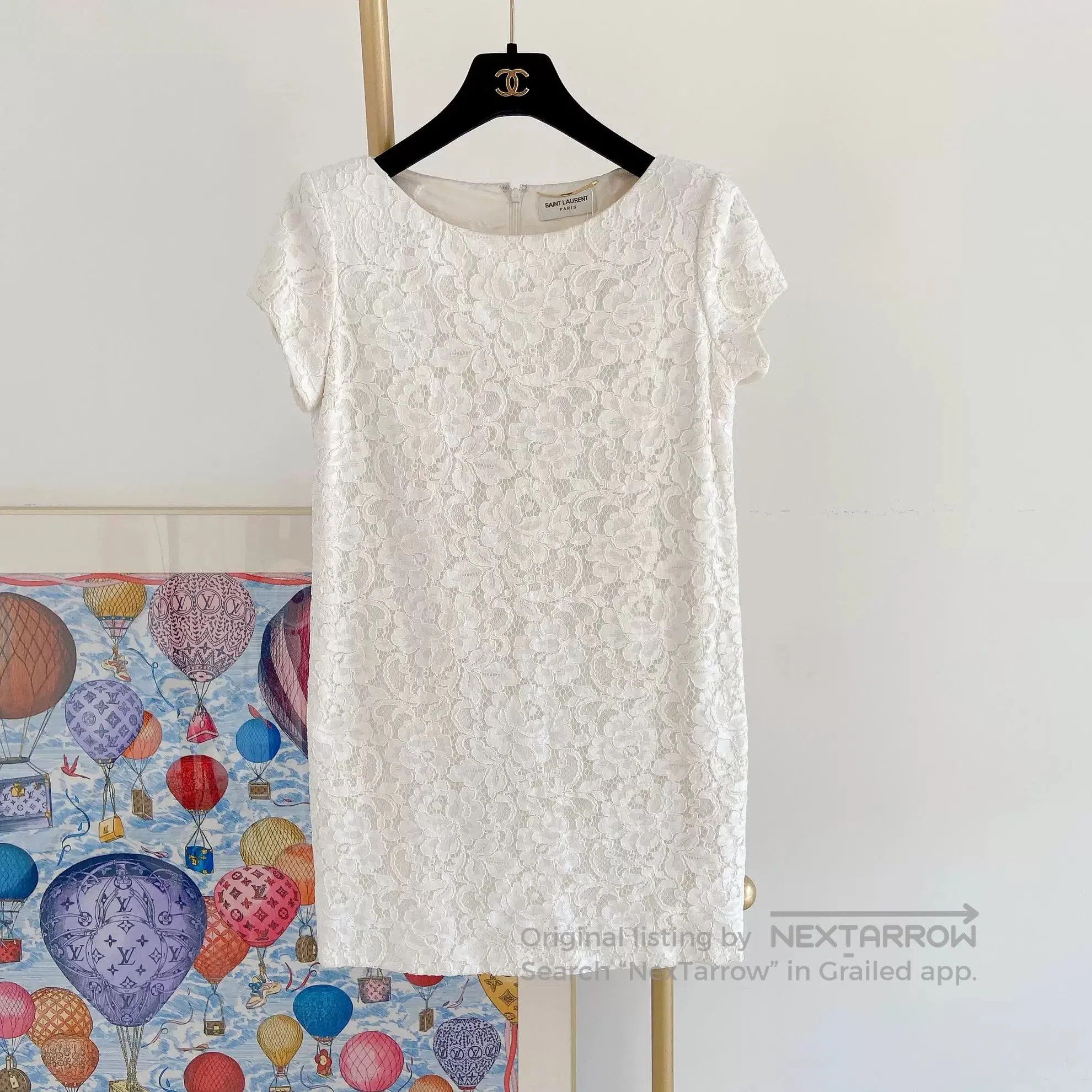 Saint Laurent Paris Saint Laurent White Lace Sleeveless Dress. Size S / US 4 / IT 40 - 1 Thumbnail