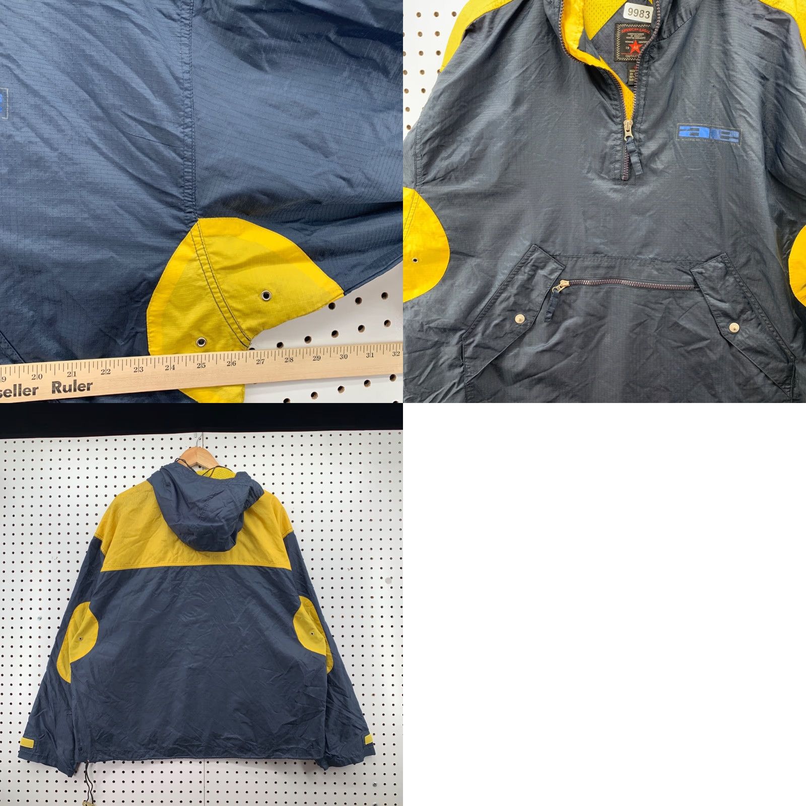 American Eagle Outfitters VINTAGE American Eagle Hooded Nylon Anorak Jacket Mens Large Blue 90s Size US L / EU 52-54 / 3 - 8 Thumbnail