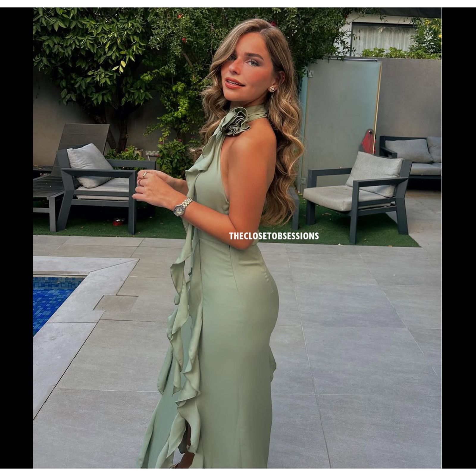 Zara ZARA BLOGGER FAVE!!! Green Ruffled Midi Dress NWT Size M / US 6-8 / IT 42-44 - 9 Thumbnail