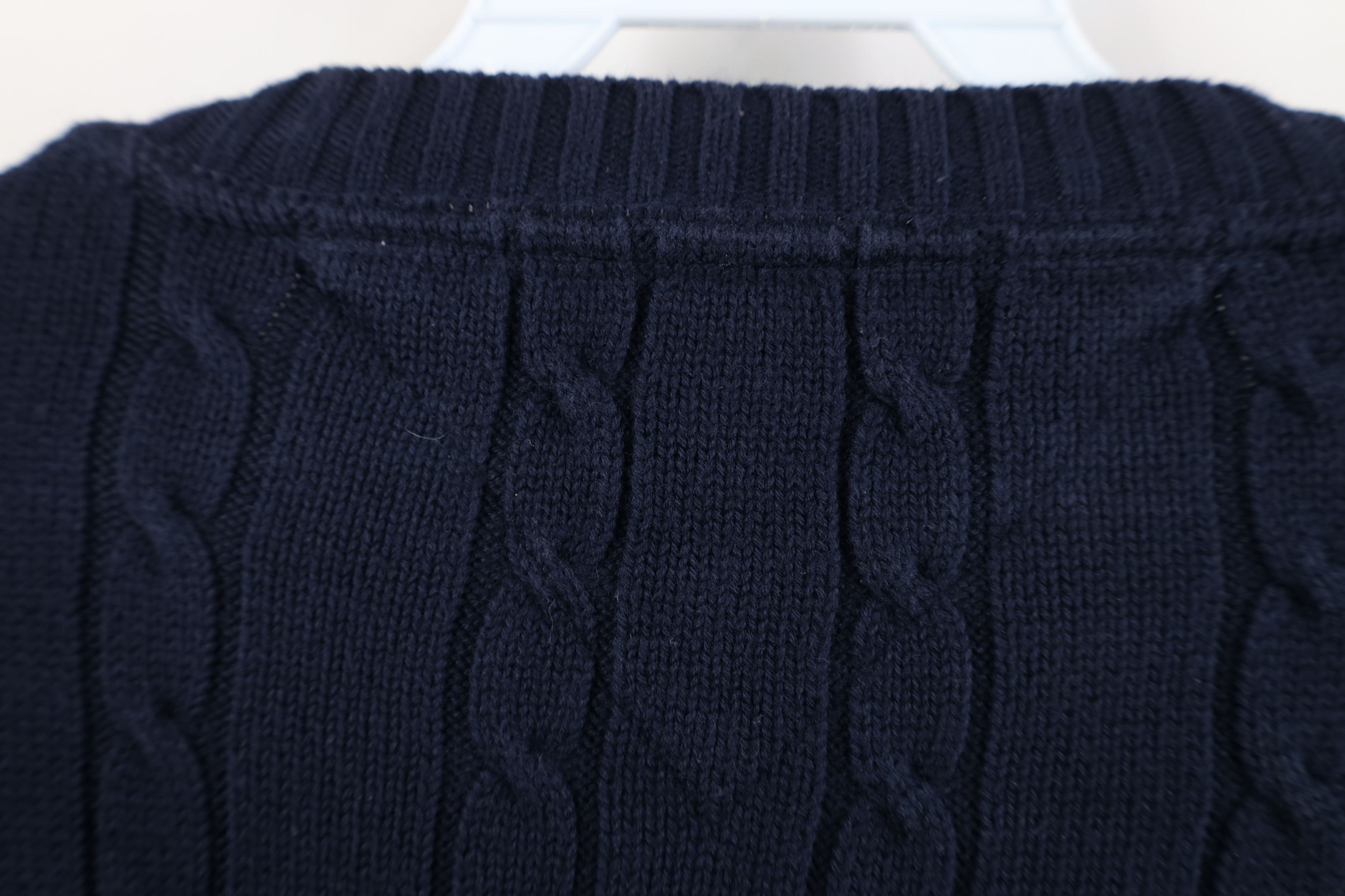 Tommy Hilfiger Vintage 90s Tommy Hilfiger Cotton Cable Knit Sweater Blue Size US XXL / EU 58 / 5 - 10 Thumbnail
