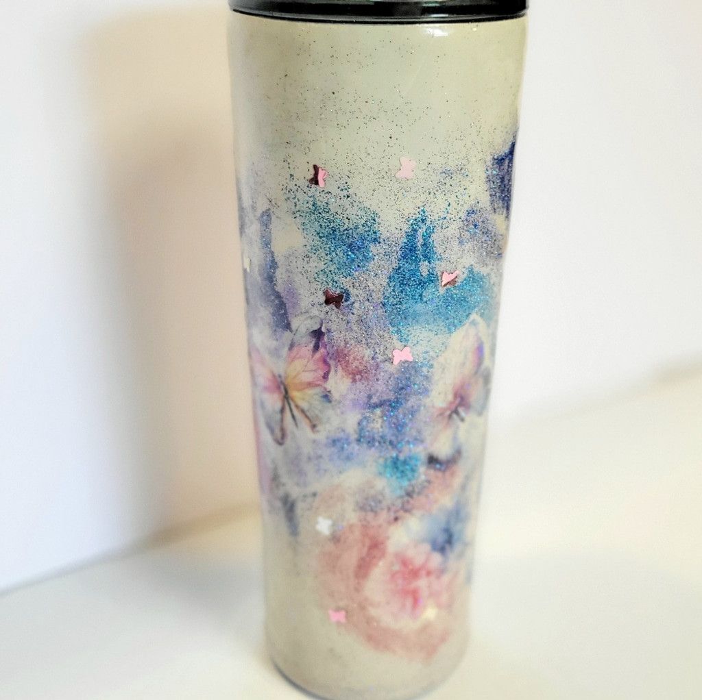 Handmade Hand Crafted Ozark Trail 30 Oz Floral Butterfly Tumbler Size ONE SIZE - 5 Thumbnail