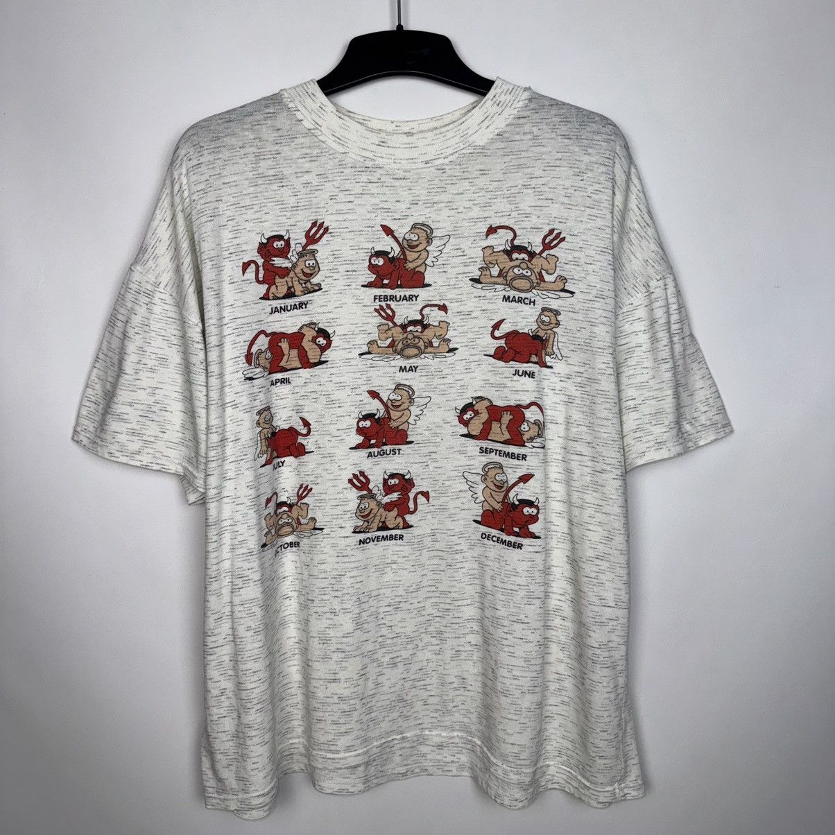 Vintage ANGEL DEVIL SEX POSITION Y2K T-SHIRT KAMA SUTRA TEMPTATION Size US L / EU 52-54 / 3 - 1 Thumbnail