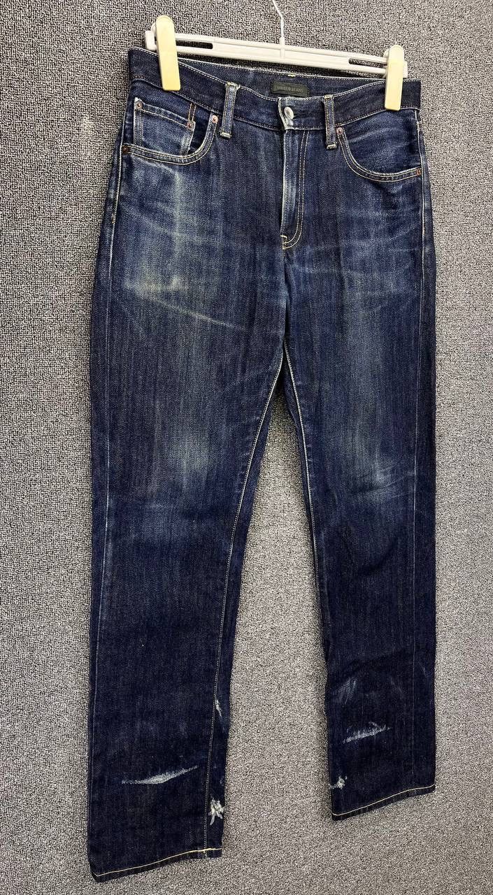 Japanese Brand Vintage Uniqlo Regular Fit Jeans Trashed Punk Denim Pants Size US 30 / EU 46 - 2 Thumbnail