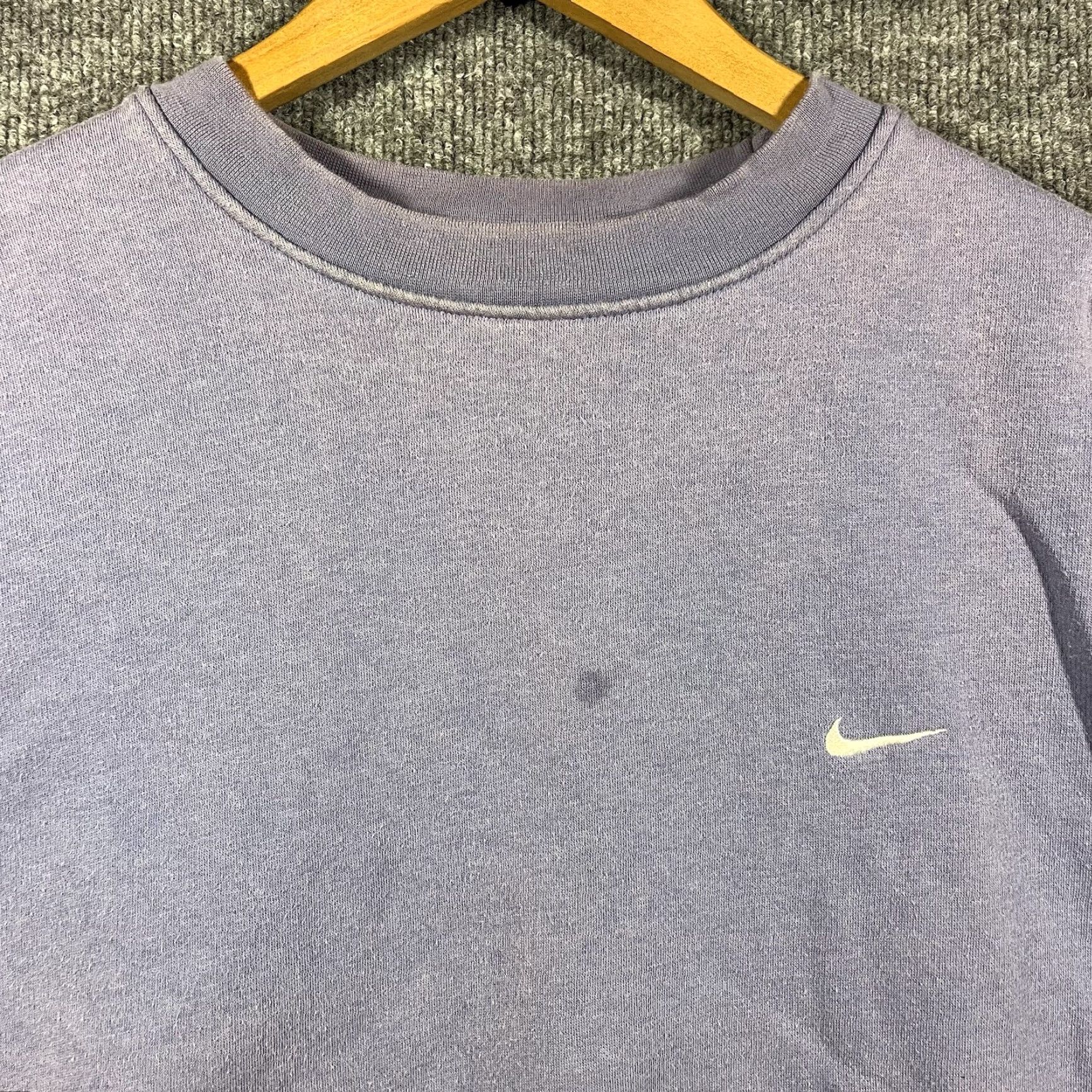 Nike VINTAGE Nike Sweatshirt Mens XL Blue Crewneck Pullover Y2K Swoosh Check Sun Faded Front Logo Embroidered Grunge Classic/Seasonal | Sweatshirt Size US XL / EU 56 / 4 - 2 Thumbnail