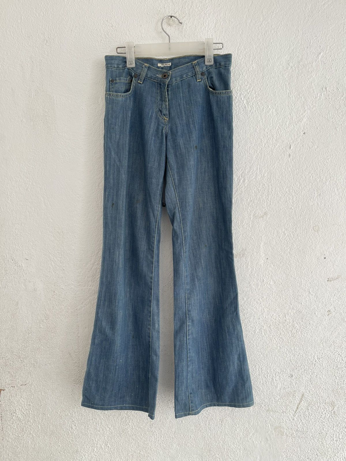 Miu Miu Miu Miu Broken Twill Bootcut Flare Jeans Size 28" / US 6 / IT 42 - 3 Thumbnail