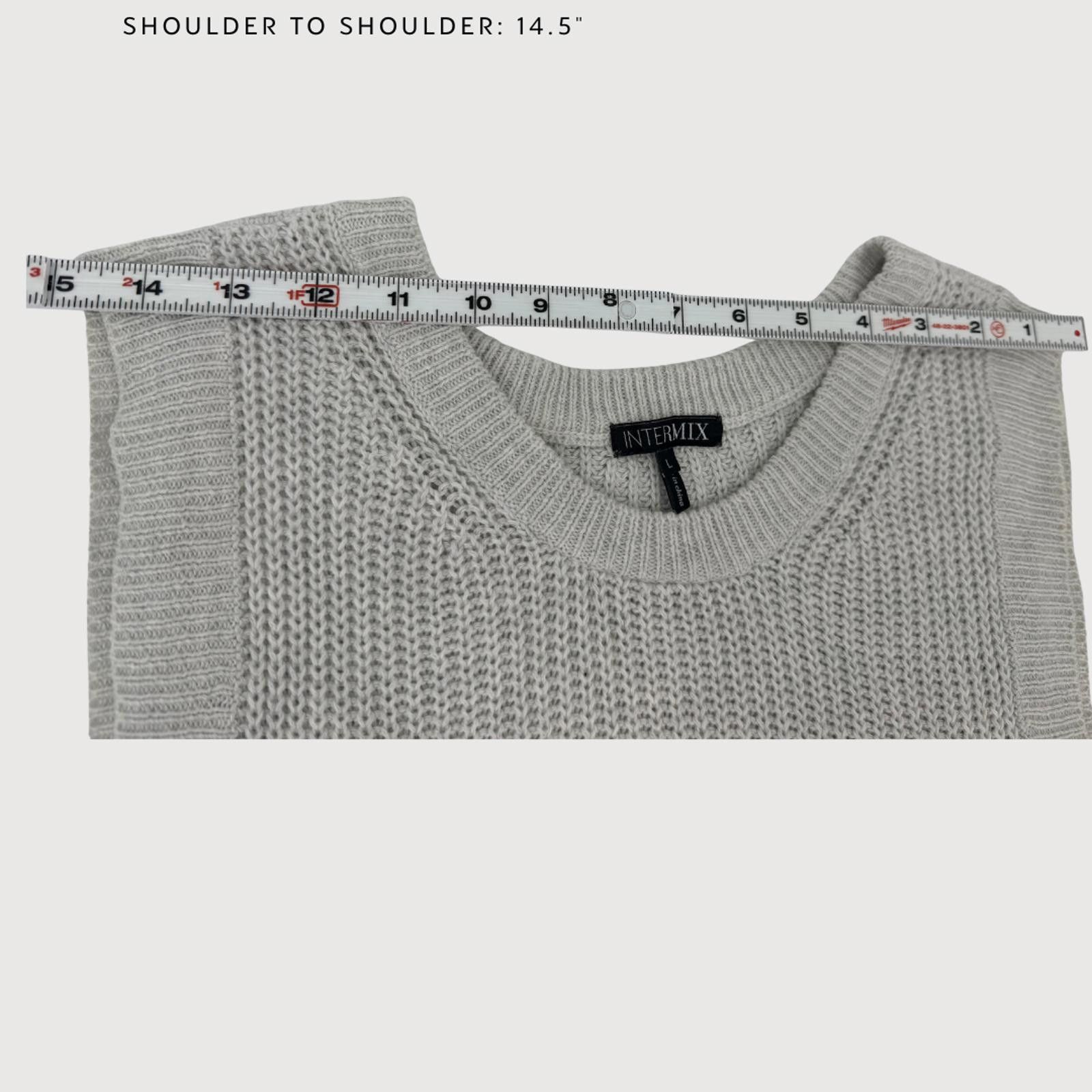Other Intermix Cashmere Cotton Sweater Dress Vest Gray L Size L / US 10 / IT 46 - 6 Thumbnail