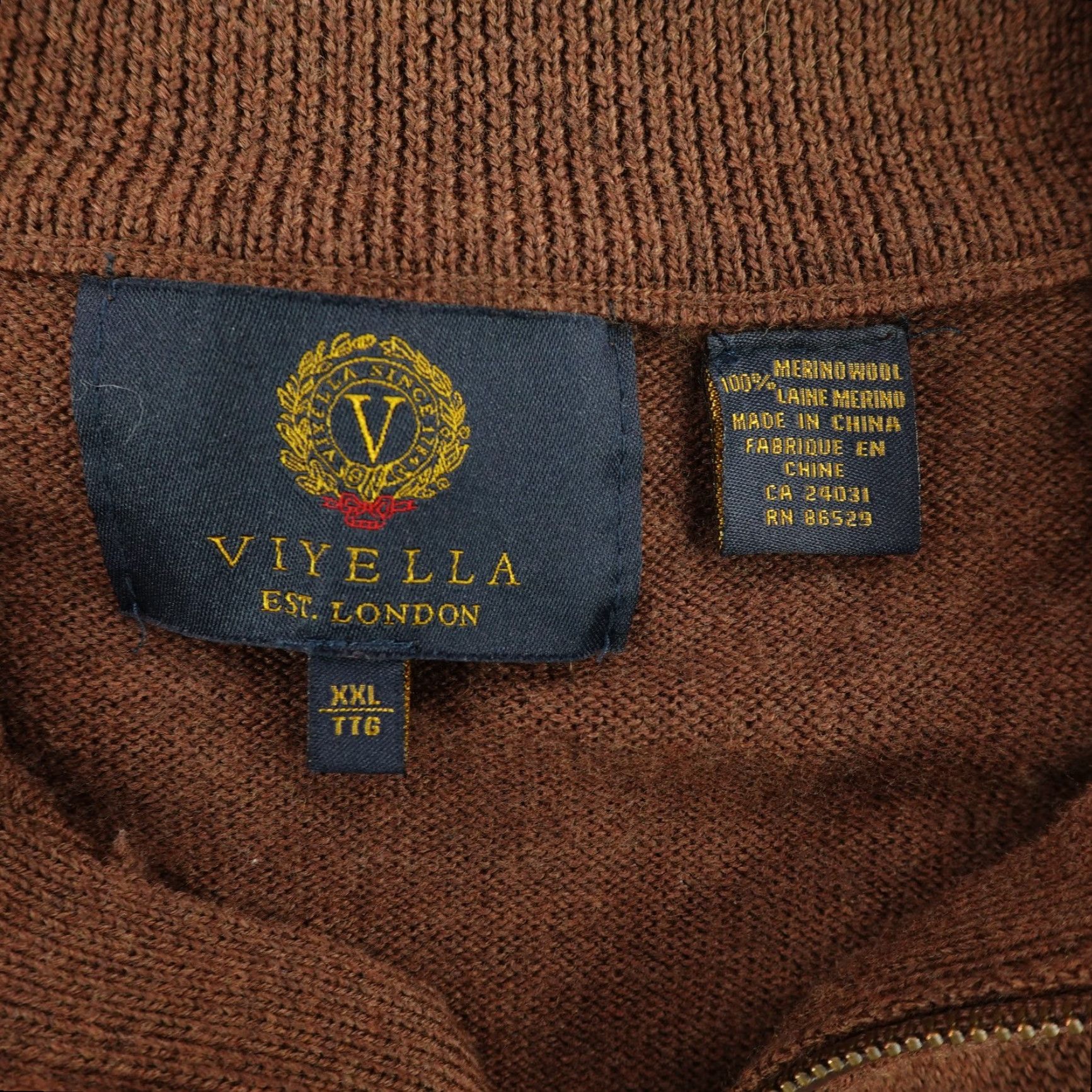 Vintage VINTAGE Viyella Sweater Vest Mens 2XL Brown 1/4 Zip Mock Neck Knit Wool Sleeveless Pullover Casual Business Mens Size US XXL / EU 58 / 5 - 7 Thumbnail