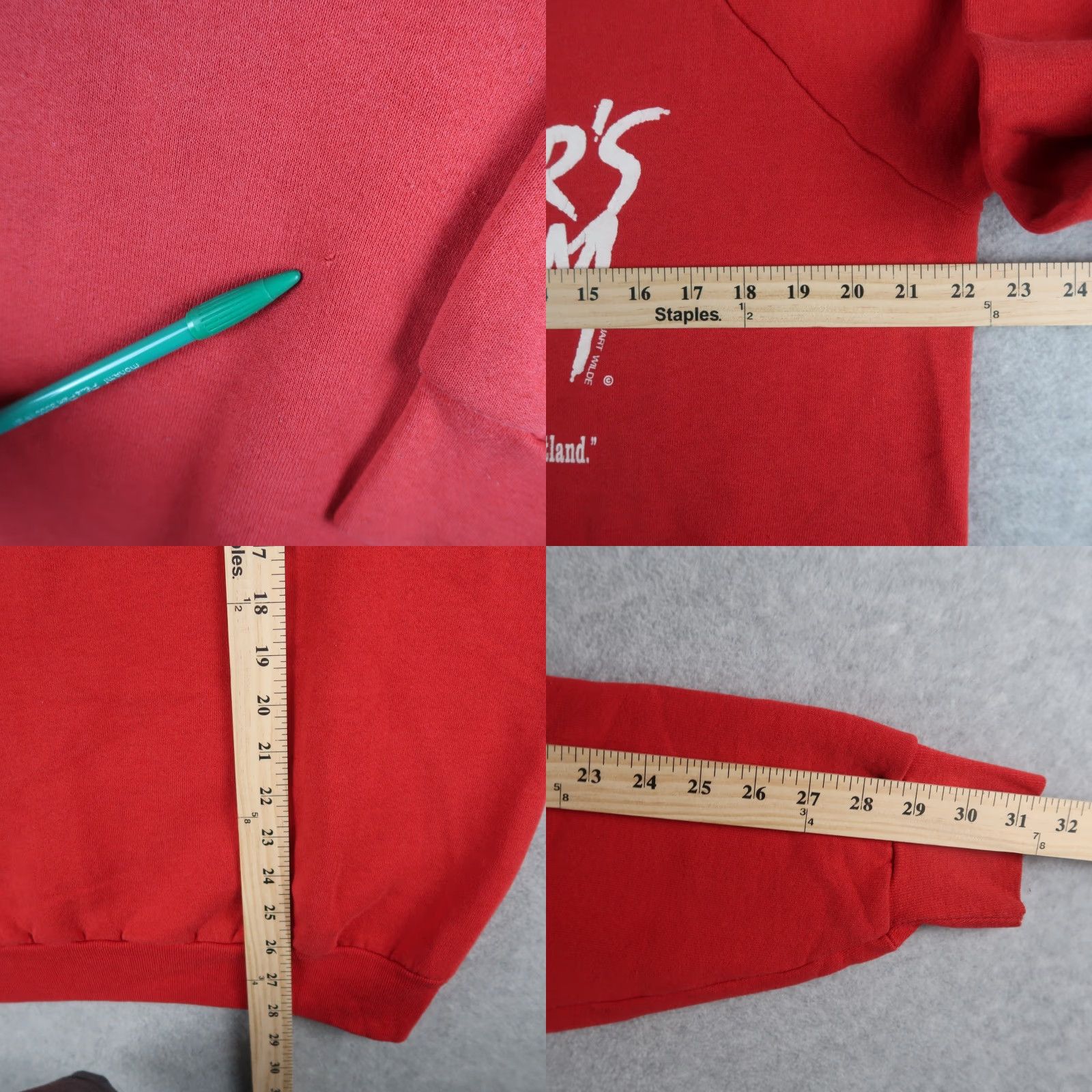 Fruit Of The Loom VINTAGE The Warrior's Wisdom Sweatshirt Stuart Wilde Crewneck Adult XL USA Red Graphic Print Pullover Mens Size US XL / EU 56 / 4 - 8 Thumbnail