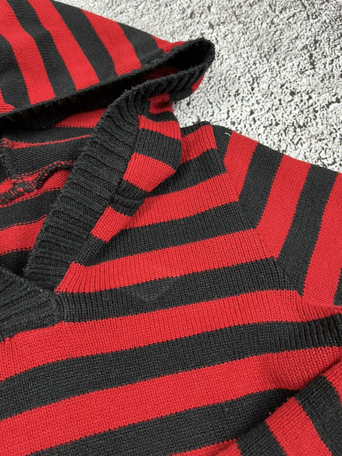 Japanese Brand Vintage Y2K striped Nirvana style hooded sweater size S Size S / US 4 / IT 40 - 2 Thumbnail