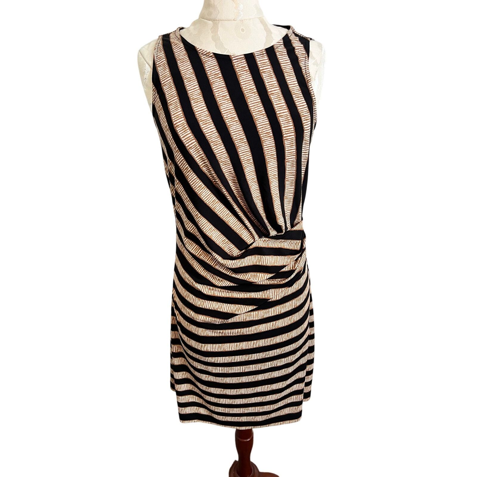 Loft Loft Sleeveless Striped Animal Print Knee Length Dress Small Size S / US 4 / IT 40 - 1 Thumbnail