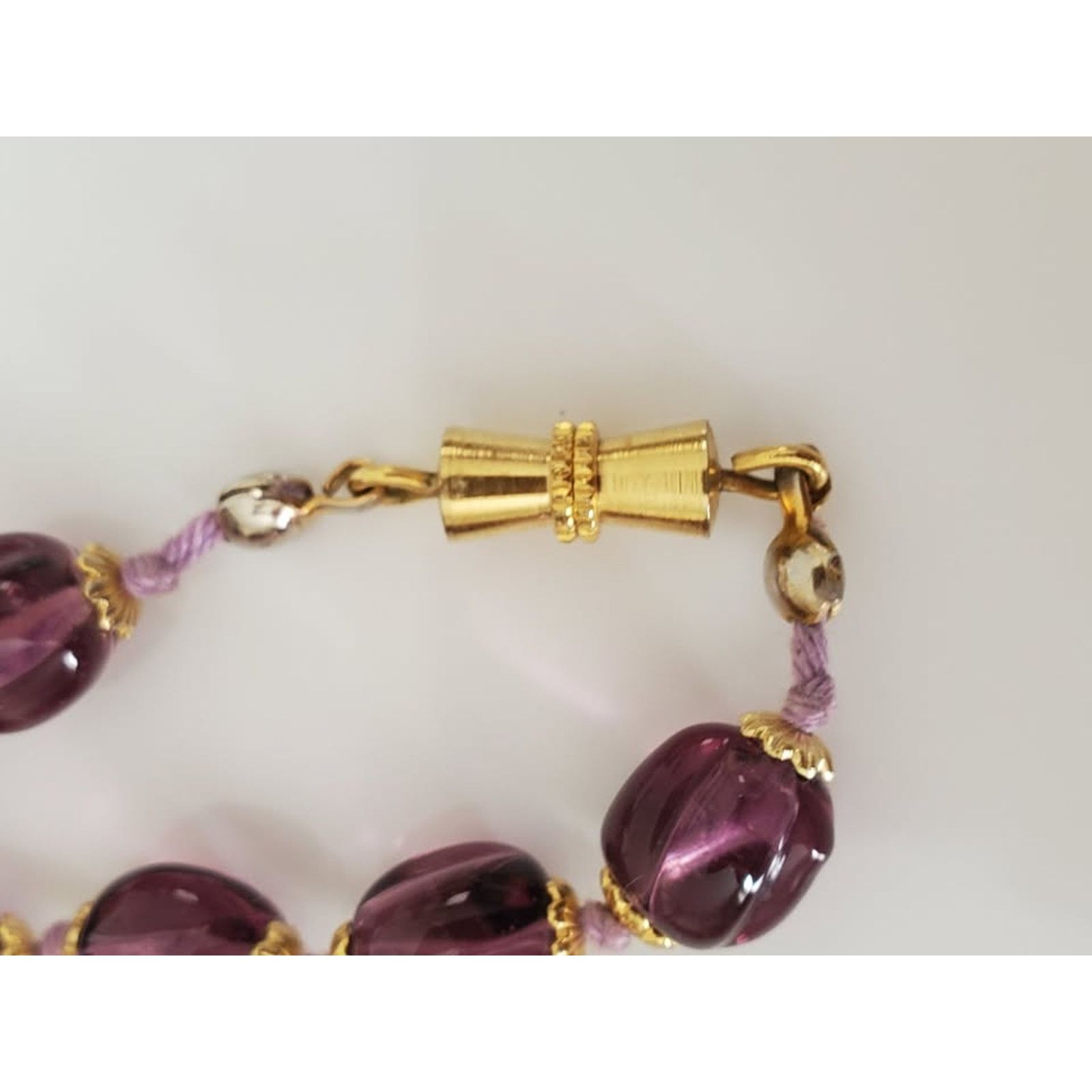 Other Vintage Purple Glass Knotted Bead Necklace Size ONE SIZE - 3 Thumbnail