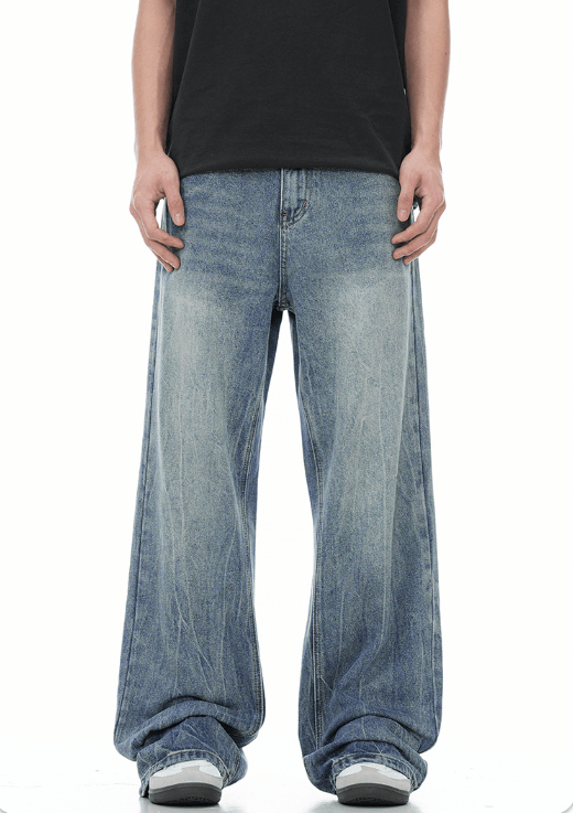 Japanese Brand × Jean American retro washed cracked cleanfit allmatch flared jeans Size US 34 / EU 50 - 1 Thumbnail