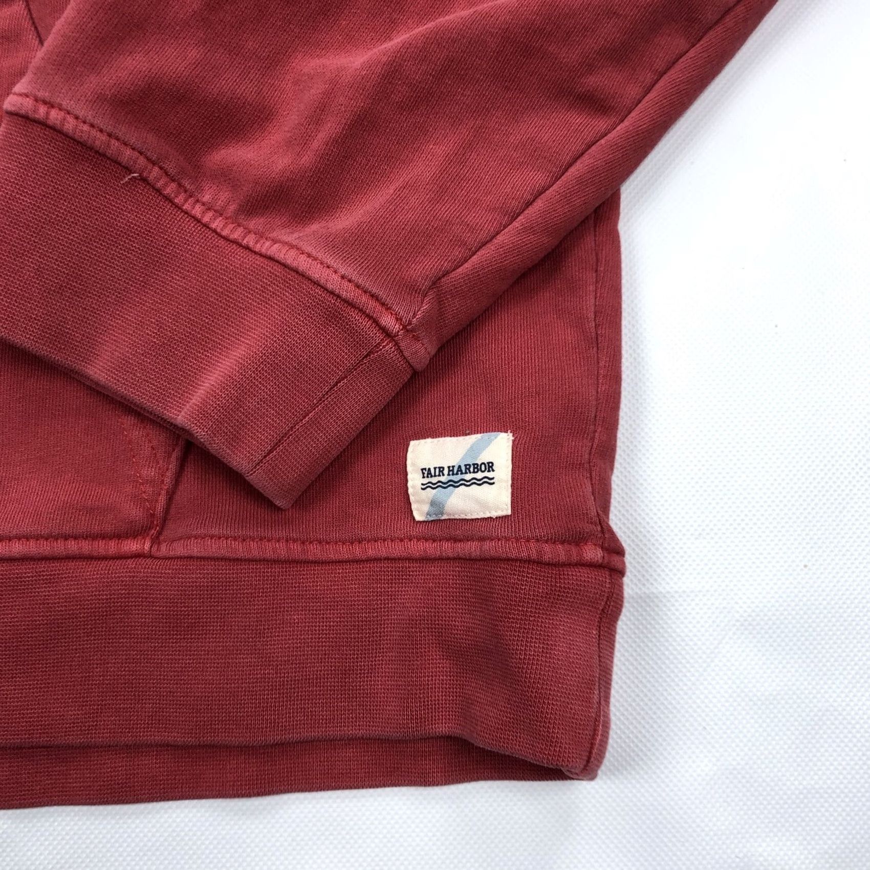Vintage Fair Harbor Hoodie Pullover 2XL Men's Nautical Red Organic Cotton Recycled Polyester Raglan Sleeves Size US XXL / EU 58 / 5 - 2 Thumbnail