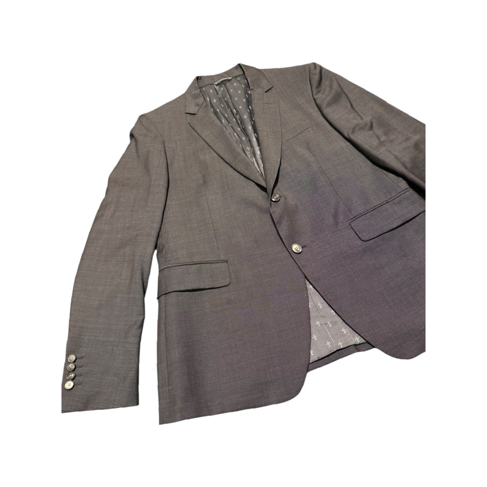 John Varvatos John Varvatos Blazer Gray 100% Virgin Wool Suit Jacket US44R Italy Mens Size 44R - 3 Thumbnail