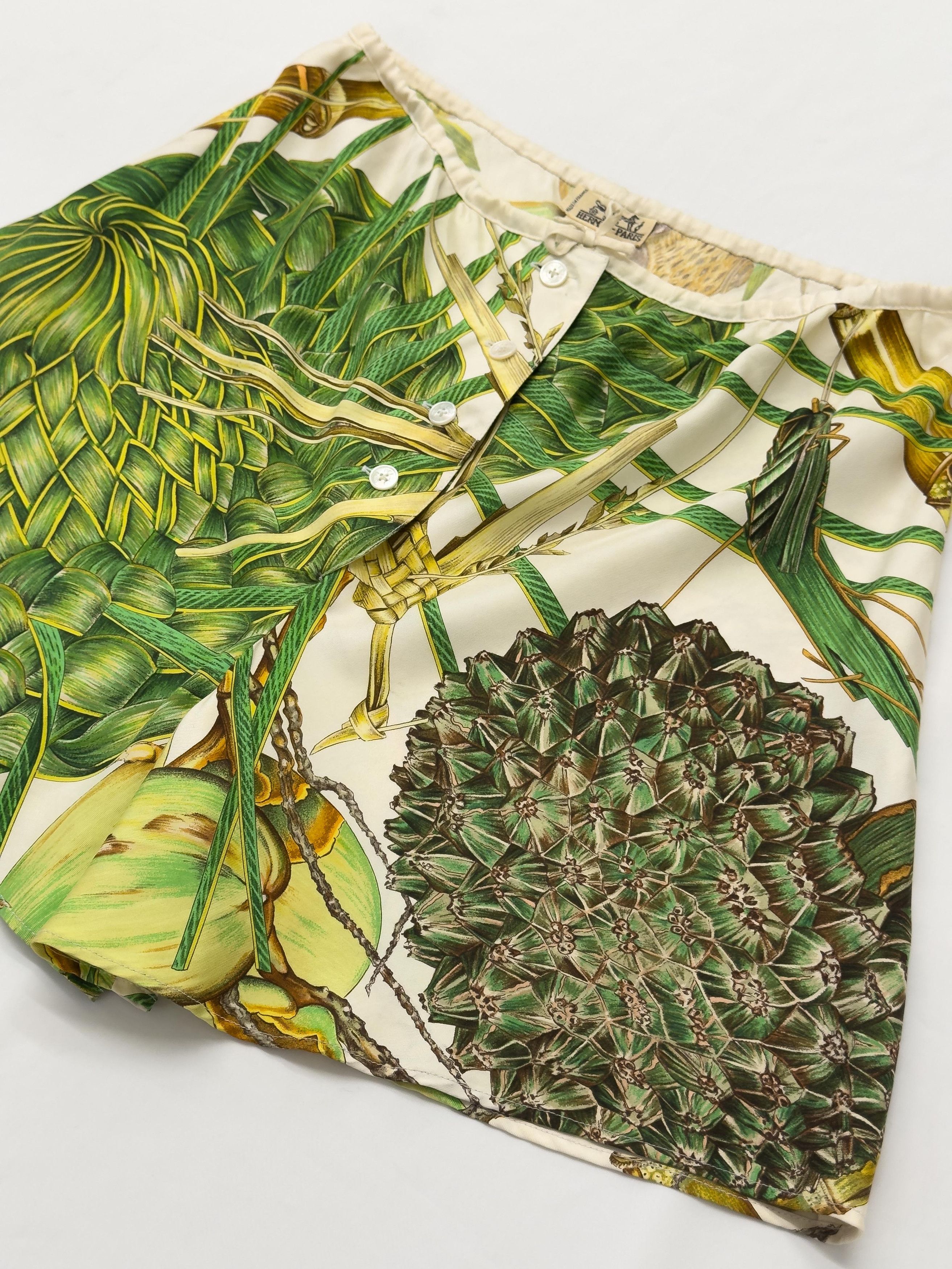 Hermes HERMÈS “Jardin Créole” Silk Shorts Size 29" - 4 Thumbnail