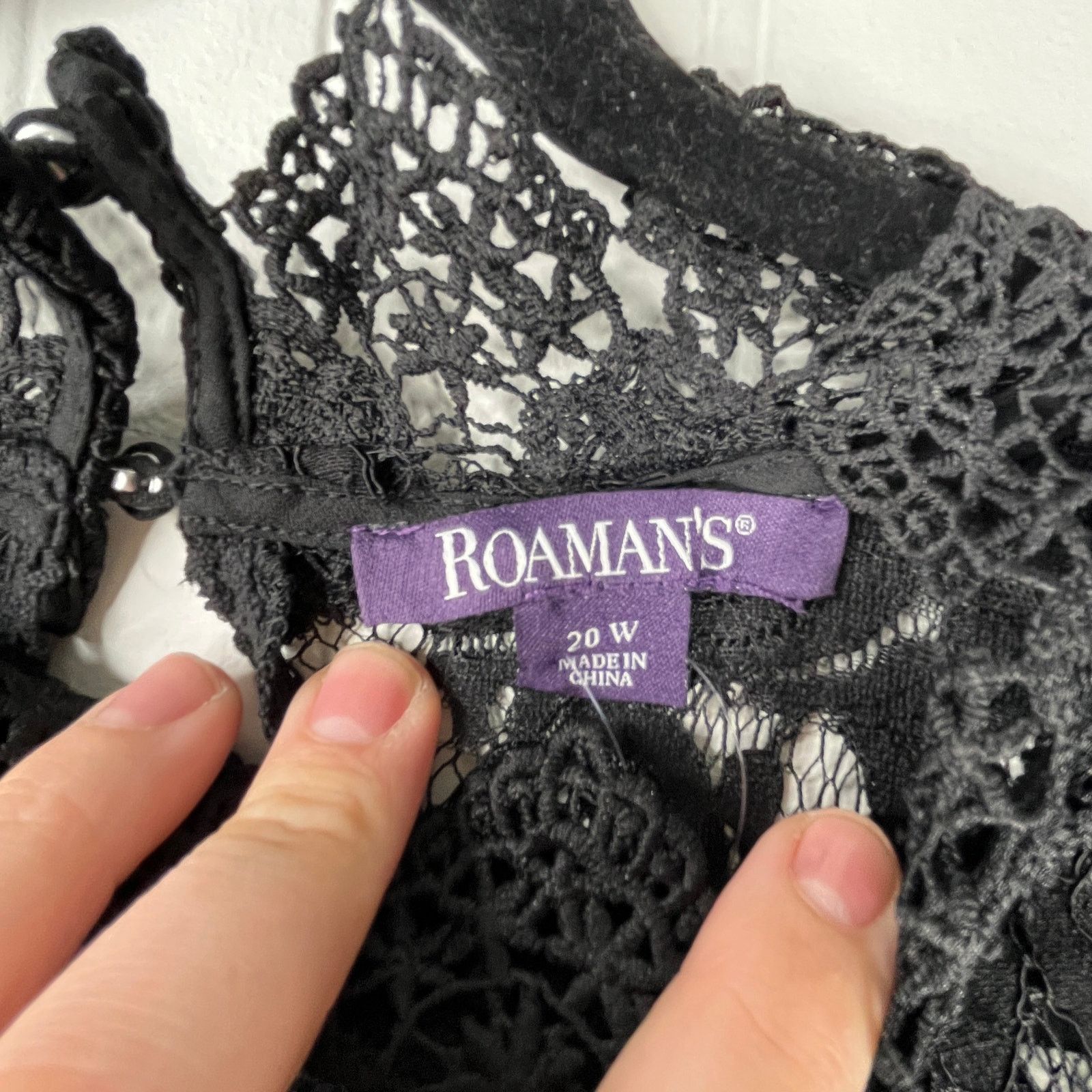 Other NWT Roaman's Lace Cold-Shoulder Top Black Witchy Formal Size 3XL / US 20-22 - 10 Thumbnail