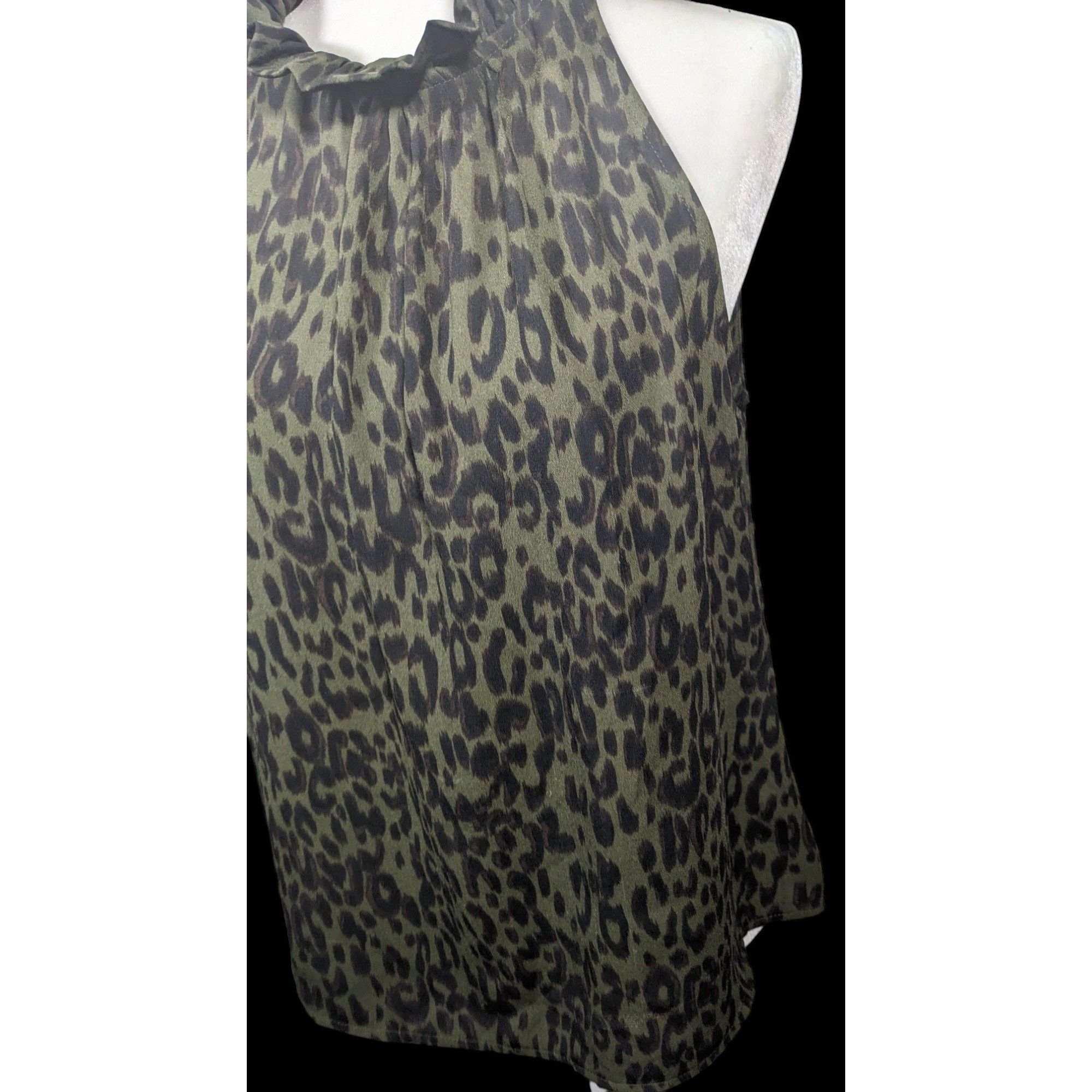 Other Veronica M Black And Brown Leopard Print Sleeveless Ruffle N Size M / US 6-8 / IT 42-44 - 3 Thumbnail
