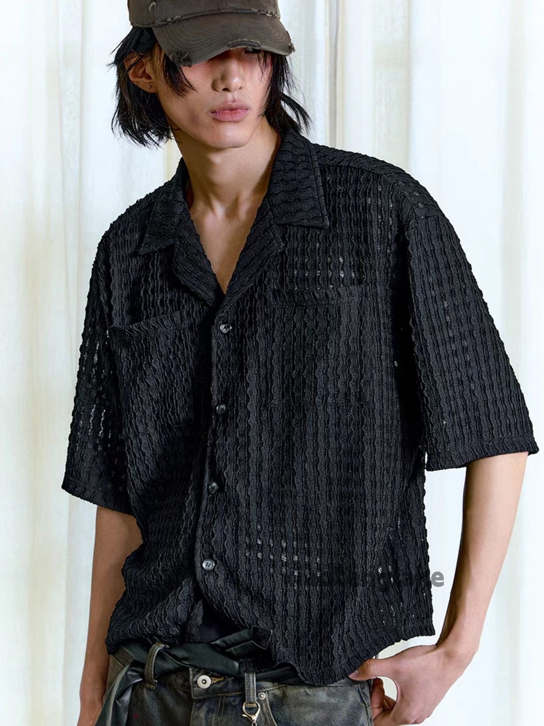 Vintage Unisex washed punk hiphop cargo hollow yuppie shirt Size US L / EU 52-54 / 3 - 6 Thumbnail