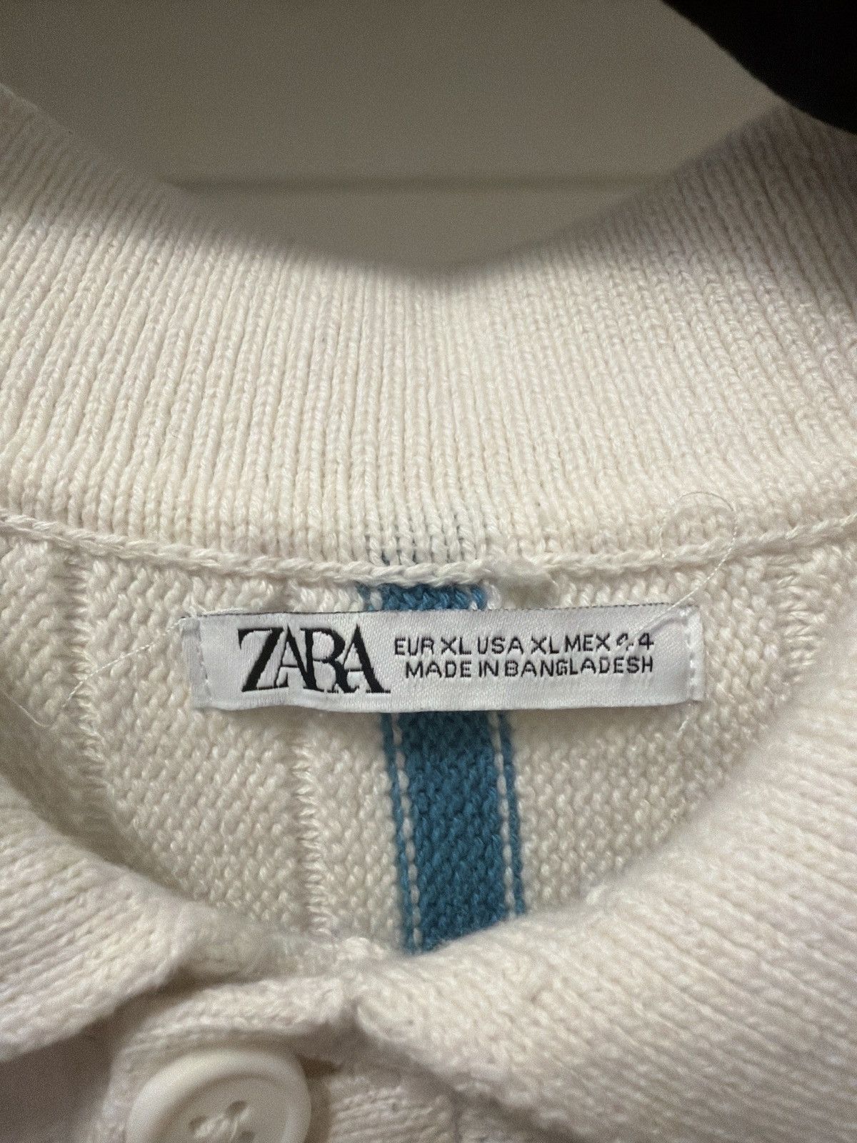 Zara White Collared Sweater Size US XL / EU 56 / 4 - 3 Thumbnail