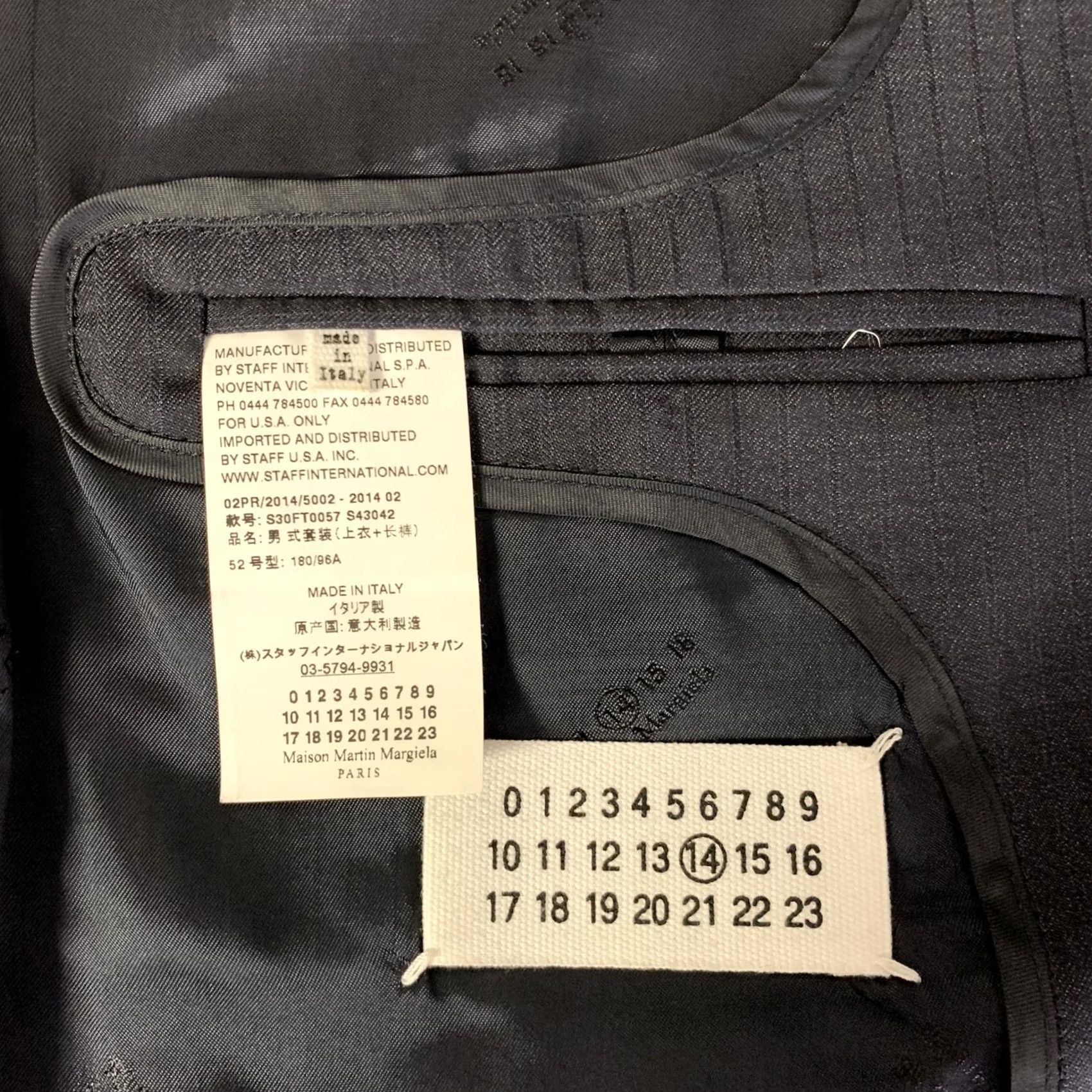 Maison Margiela MAISON MARGIELA Sport Coat 42 Notch Lapel Pinstripe Wool Grey Charcoal Men Adult Italy Size US XS / EU 42 / 0 - 6 Thumbnail