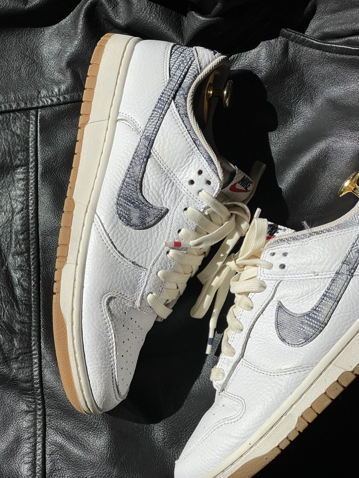 Nike Nike Dunk Low New Americana Washed Denim white leather Size US 10 / EU 43 - 3 Thumbnail