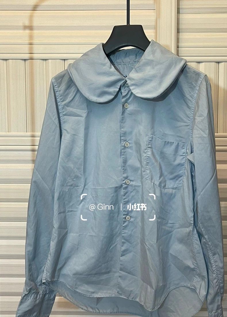 Comme des Garcons Comme Des Garcons Blue big round neck shirt Size S / US 4 / IT 40 - 1 Thumbnail