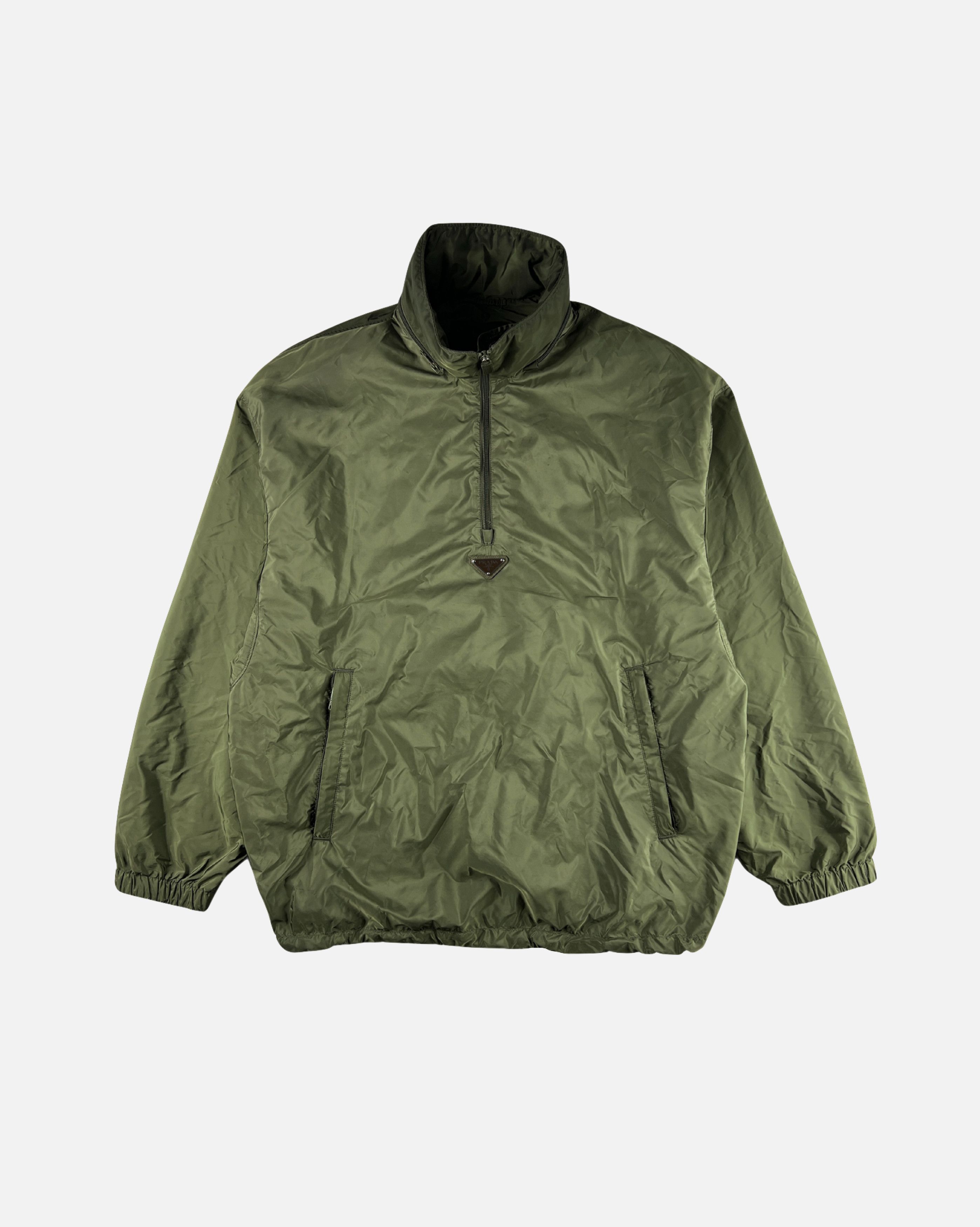 image of Prada Re-Nylon Ss22 Military Green Anorak Jacket, Men's (Size Small)