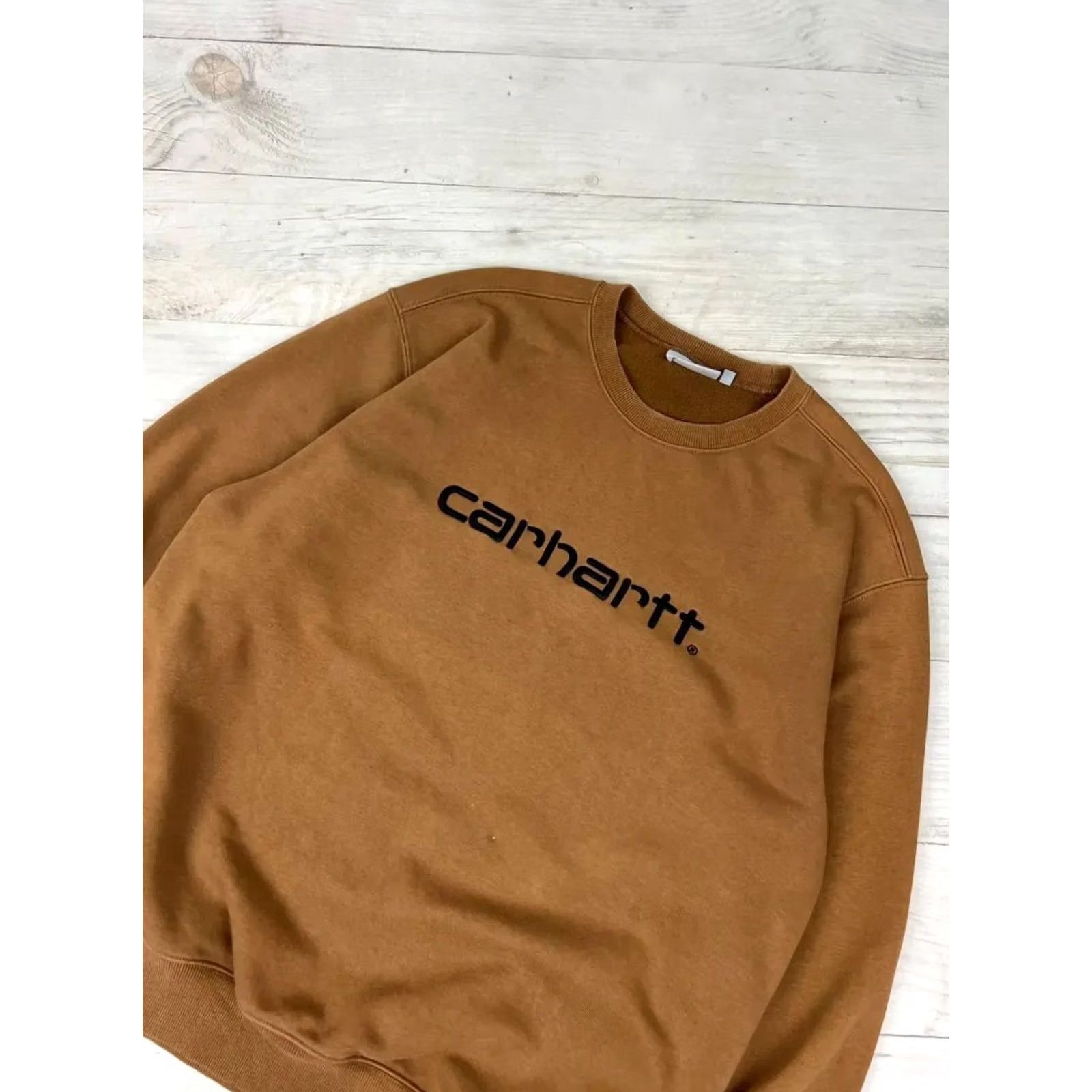 Carhartt Carhartt Sweatshirt Big Logo Embroidered Men SZ L Brown Size US L / EU 52-54 / 3 - 3 Thumbnail