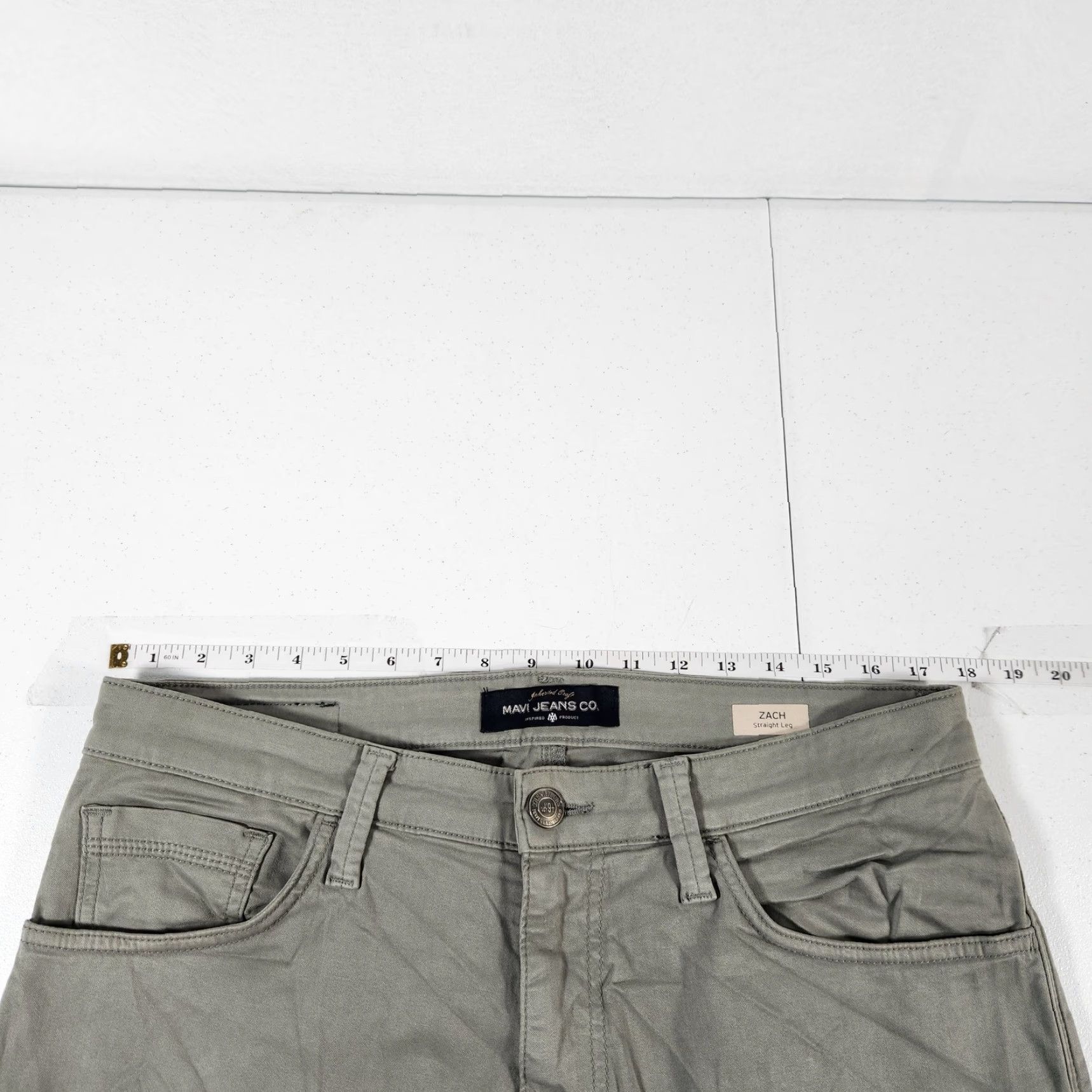 Mavi Mavi Zach Straight Leg Pants Mens 34x36 Olive Green Sage Grey Stretch Chino Size US 34 / EU 50 - 3 Thumbnail