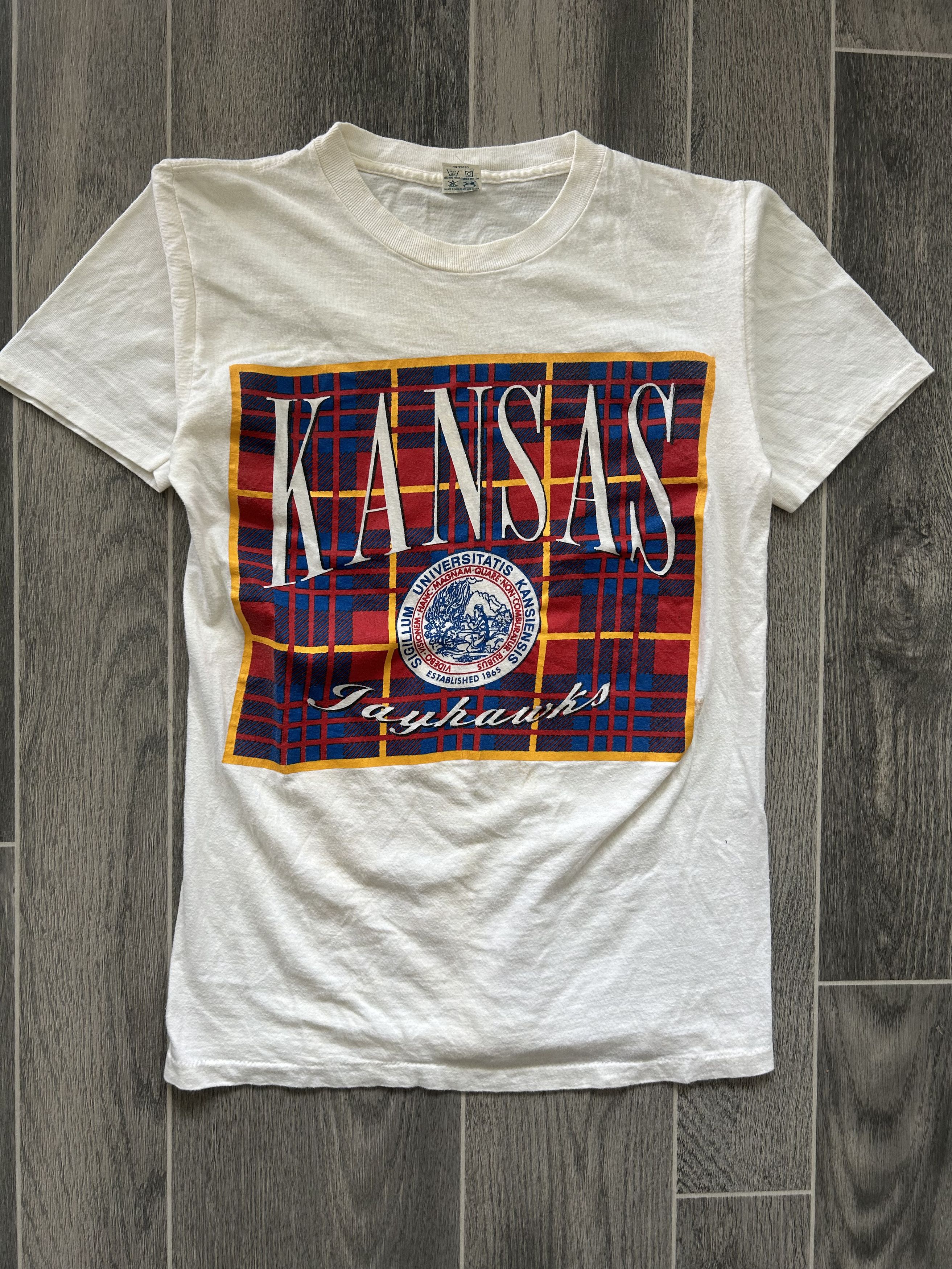 Vintage Vintage University Of Kansas Jayhawk T-Shirt Size US S / EU 44-46 / 1 - 1 Thumbnail