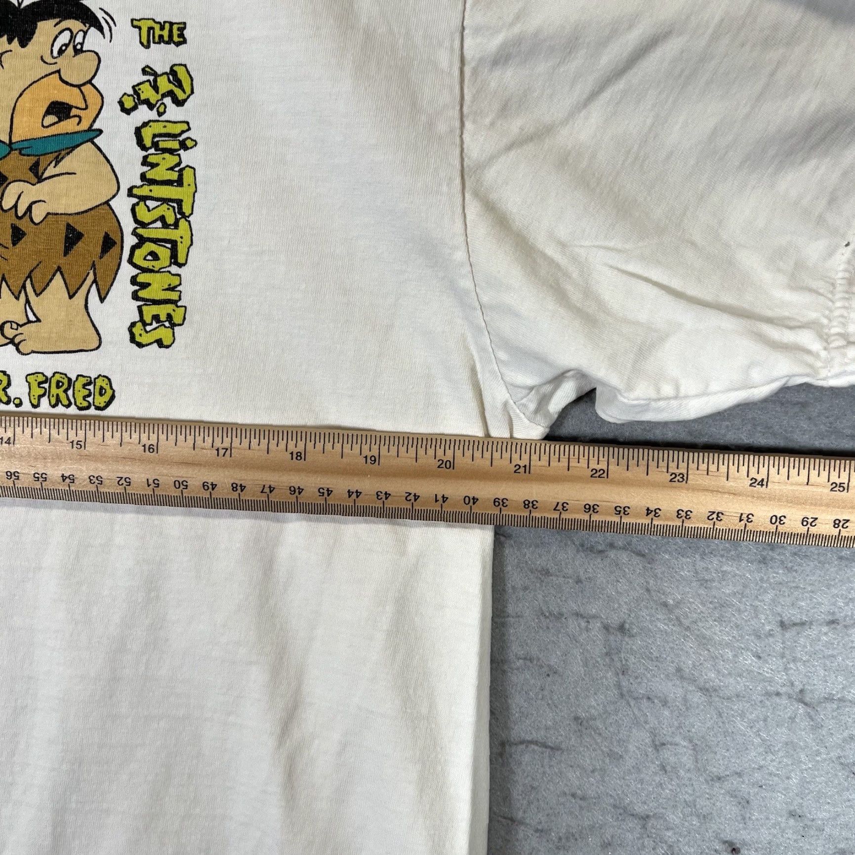 FRED VINTAGE The Flintstones T Shirt Cartoons Mens Short White Adult Large 90s Cartoon Graphic Print Mens Size US L / EU 52-54 / 3 - 3 Thumbnail