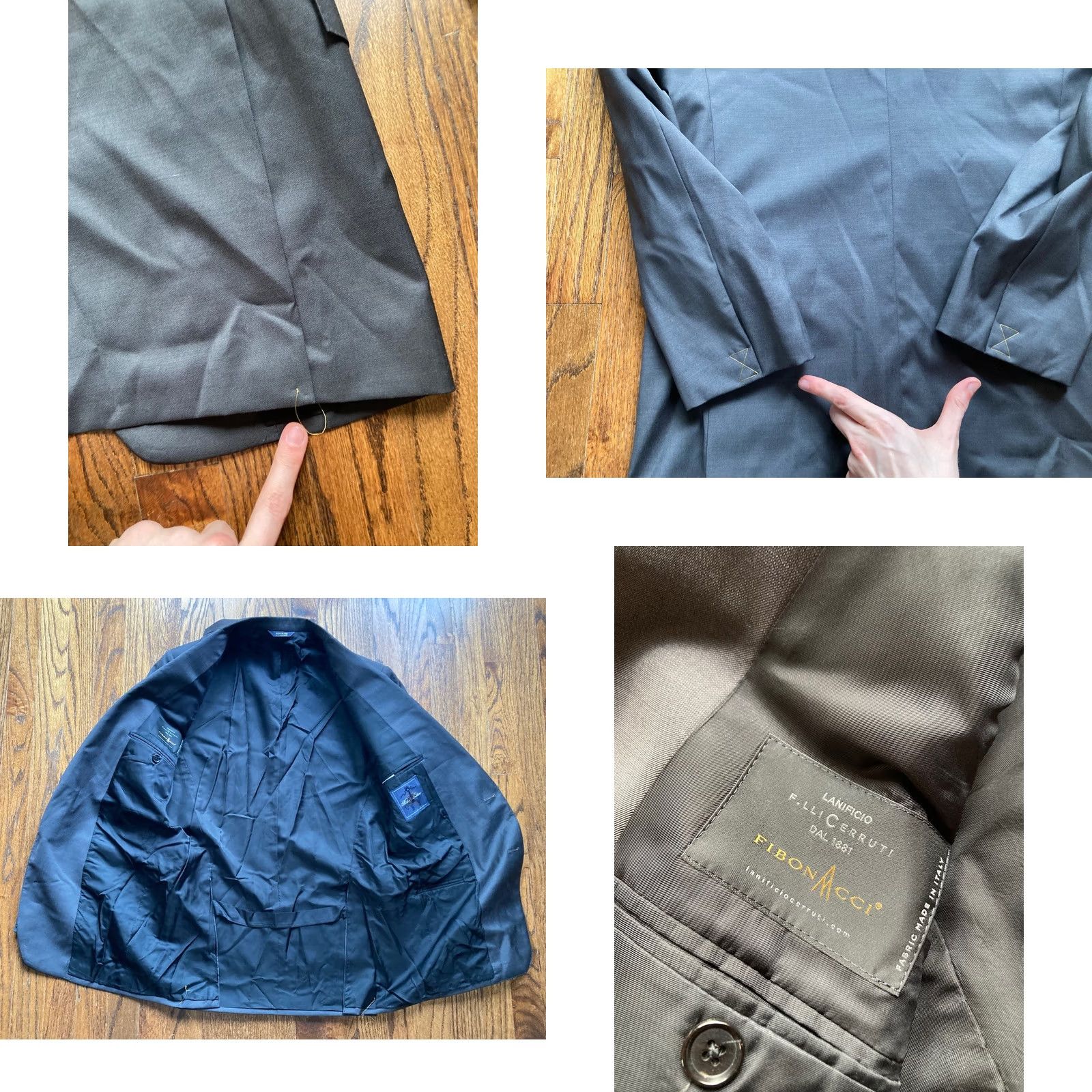 Brooks Brothers Brooks Brothers Blazer Mens Size 38 Lanificio Fibonacci Wool Charcoal Gray Size 38R - 9 Thumbnail