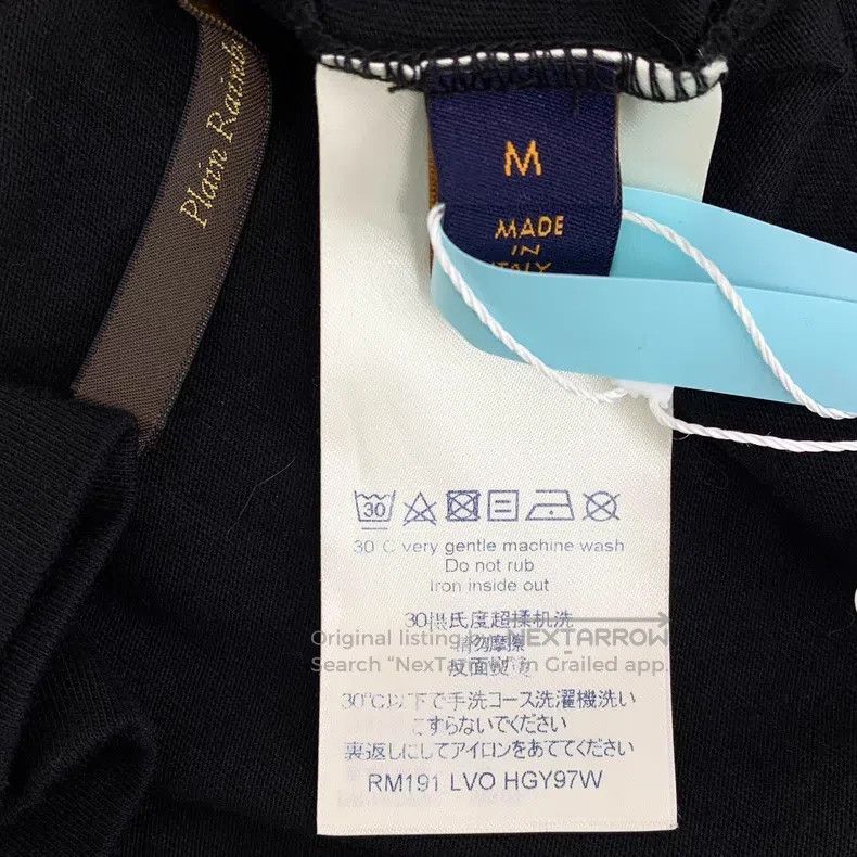 Louis Vuitton Louis Vuitton Black logo printed cotton crewneck short sle Size US M / EU 48-50 / 2 - 6 Thumbnail