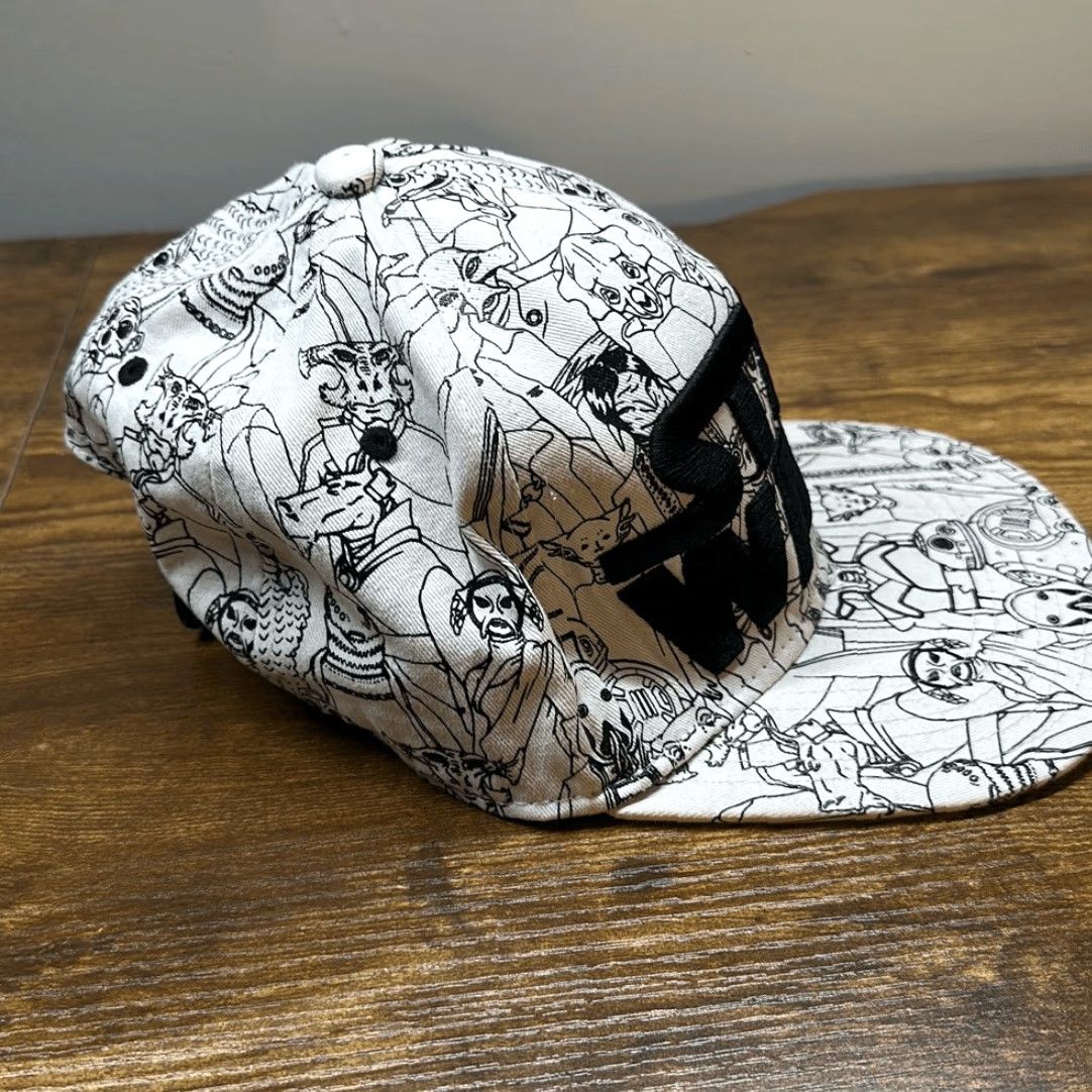 Star Wars STAR WARS Hat Snapback Trucker Baseball Black & White Character Sketches Embroidered Unisex Adults One Size Black Size ONE SIZE - 6 Thumbnail