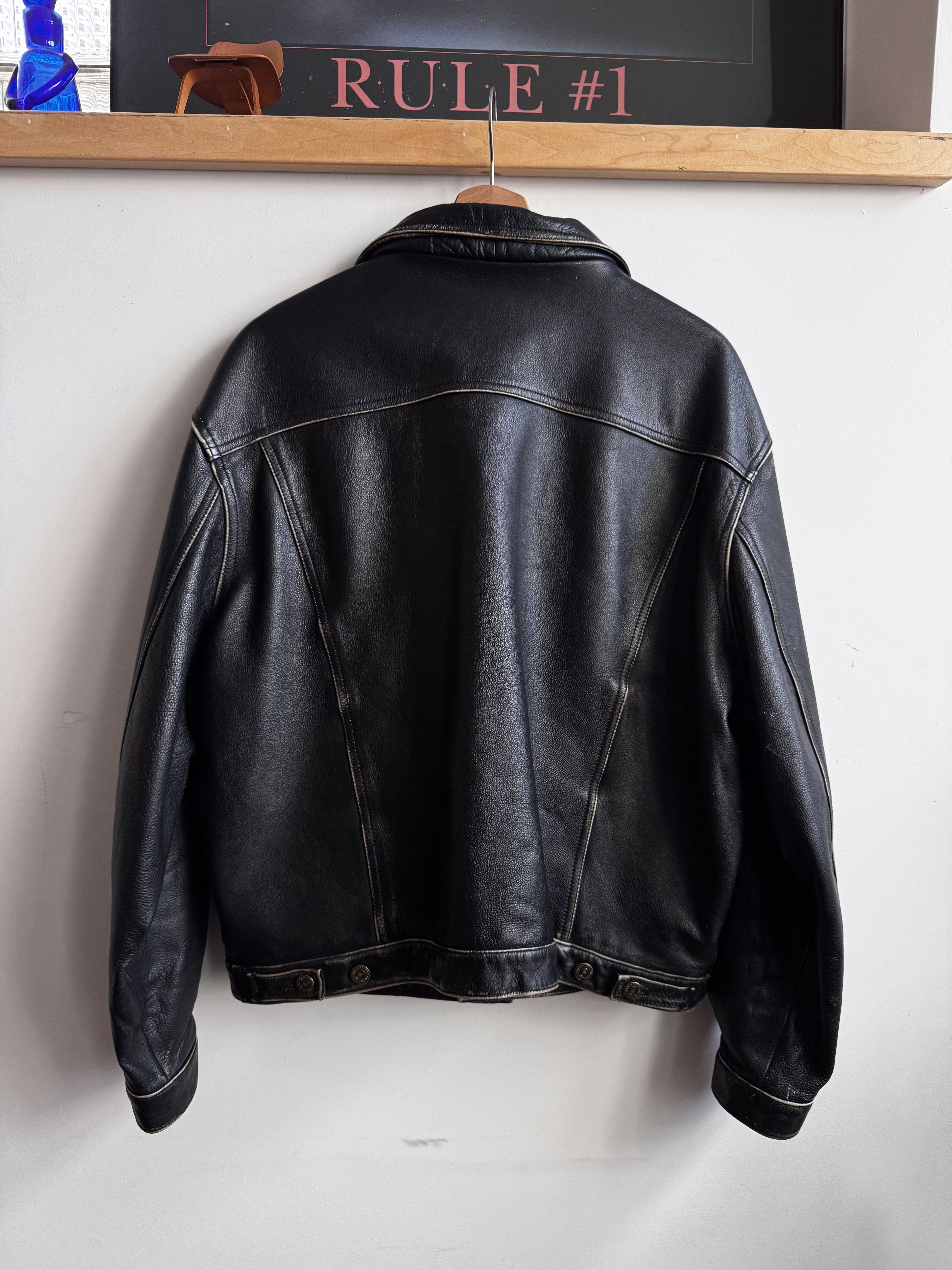 Levi's 90/00s Levis Thick Leather Type 3 Jacket Size L Size US L / EU 52-54 / 3 - 2 Thumbnail