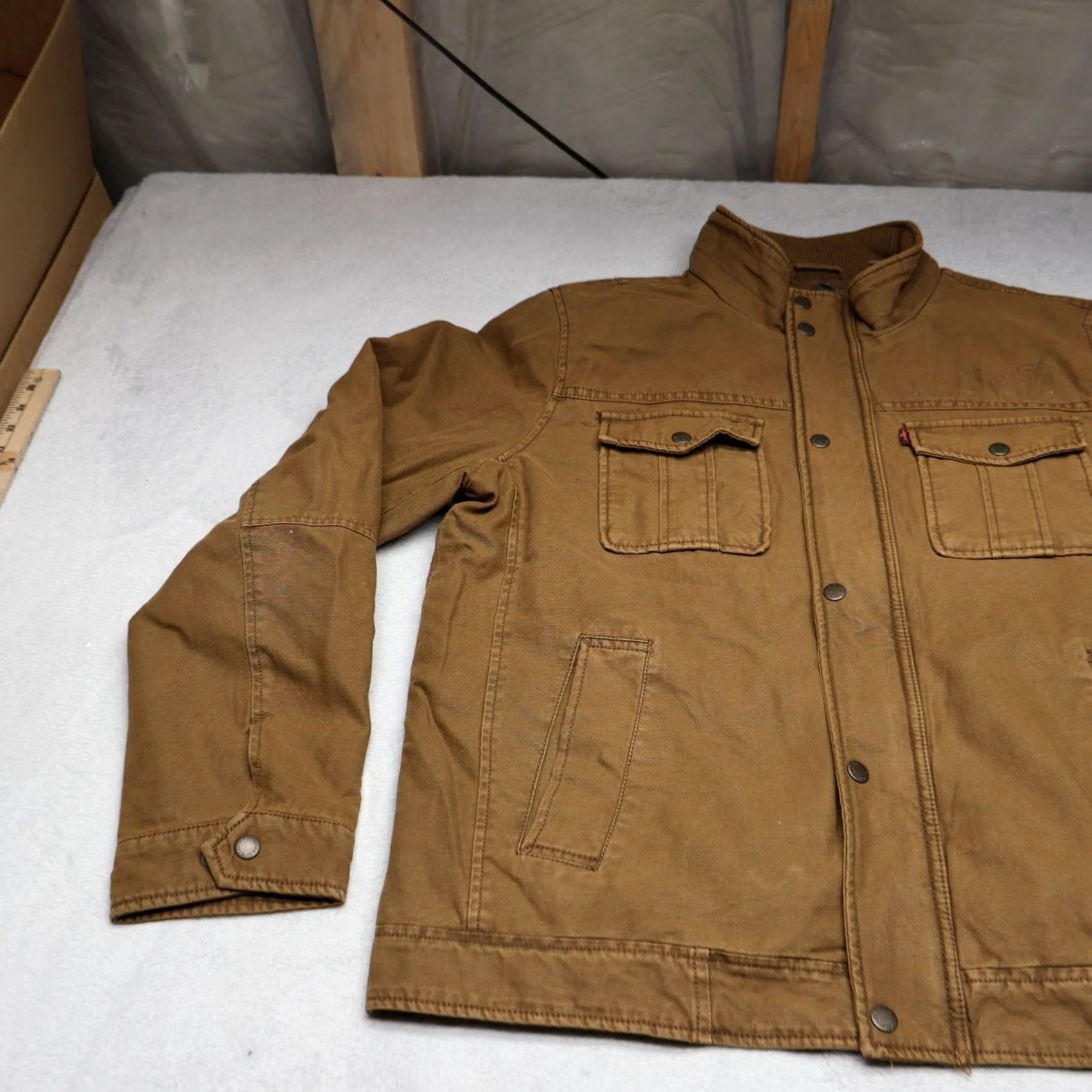 Levi's Levis Jacket Mens Medium Brown Canvas Quilt Lined Utility Field Trucker Size US M / EU 48-50 / 2 - 2 Thumbnail