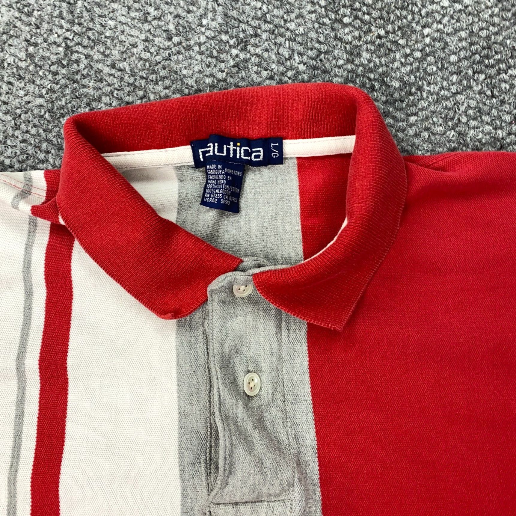 Nautica VINTAGE Nautica Polo Shirt Mens Large Red Vertical Striped 90s Cotton Size US L / EU 52-54 / 3 - 3 Thumbnail