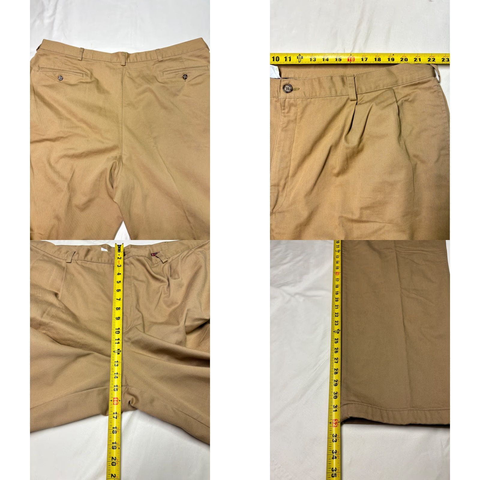 Vintage VINTAGE LL Bean Double L Natural Fit Men’s Lined Pleated Tan Chino Pants W46 L32 Size US 30 / EU 46 - 8 Thumbnail