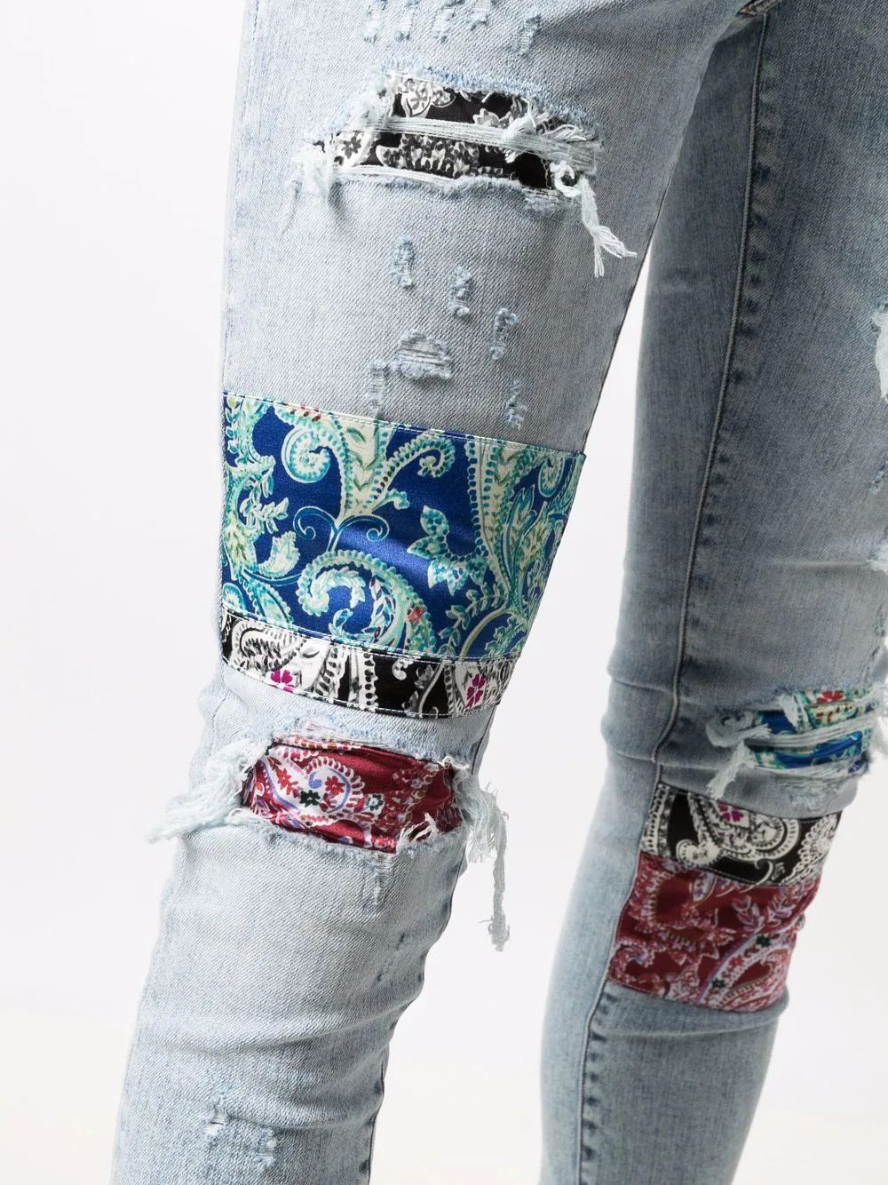 Amiri o1mle0924 Pajama Art Patch Jeans in Light Blue Size US 32 / EU 48 - 5 Thumbnail