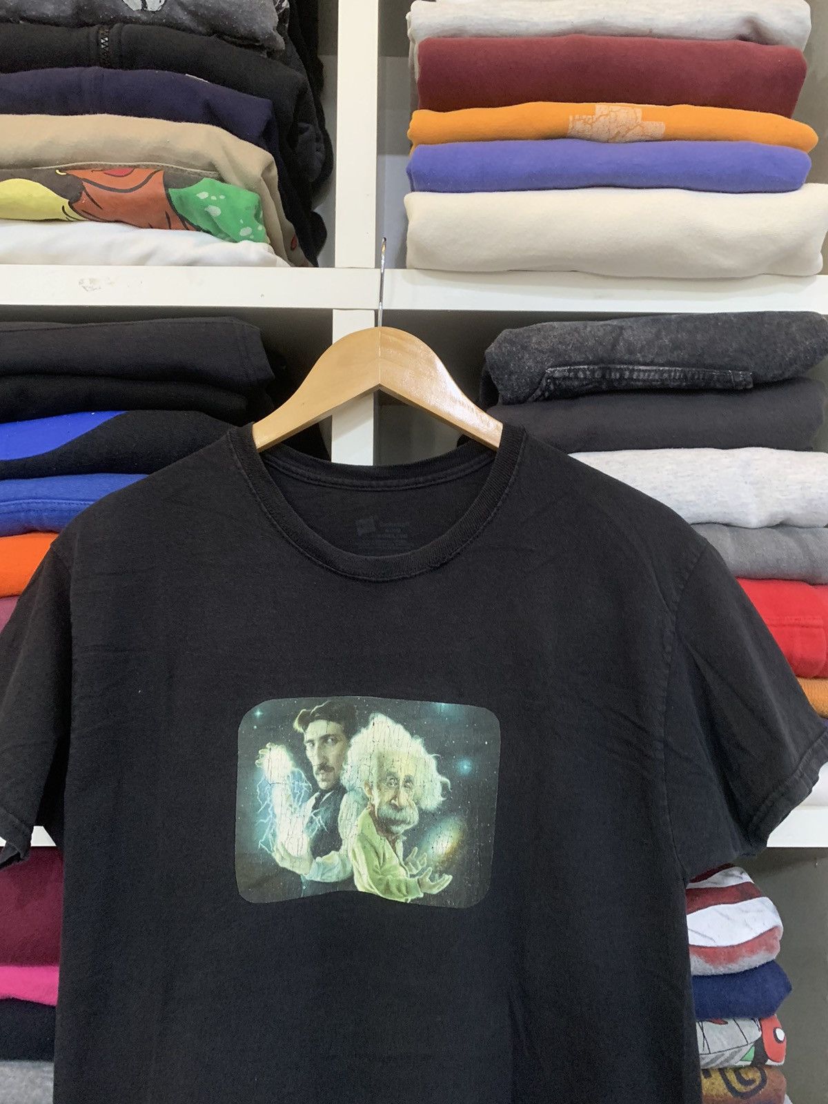 Vintage Vintage Albert Einstein & Nikola Tesla T-Shirt Size US M / EU 48-50 / 2 - 6 Thumbnail