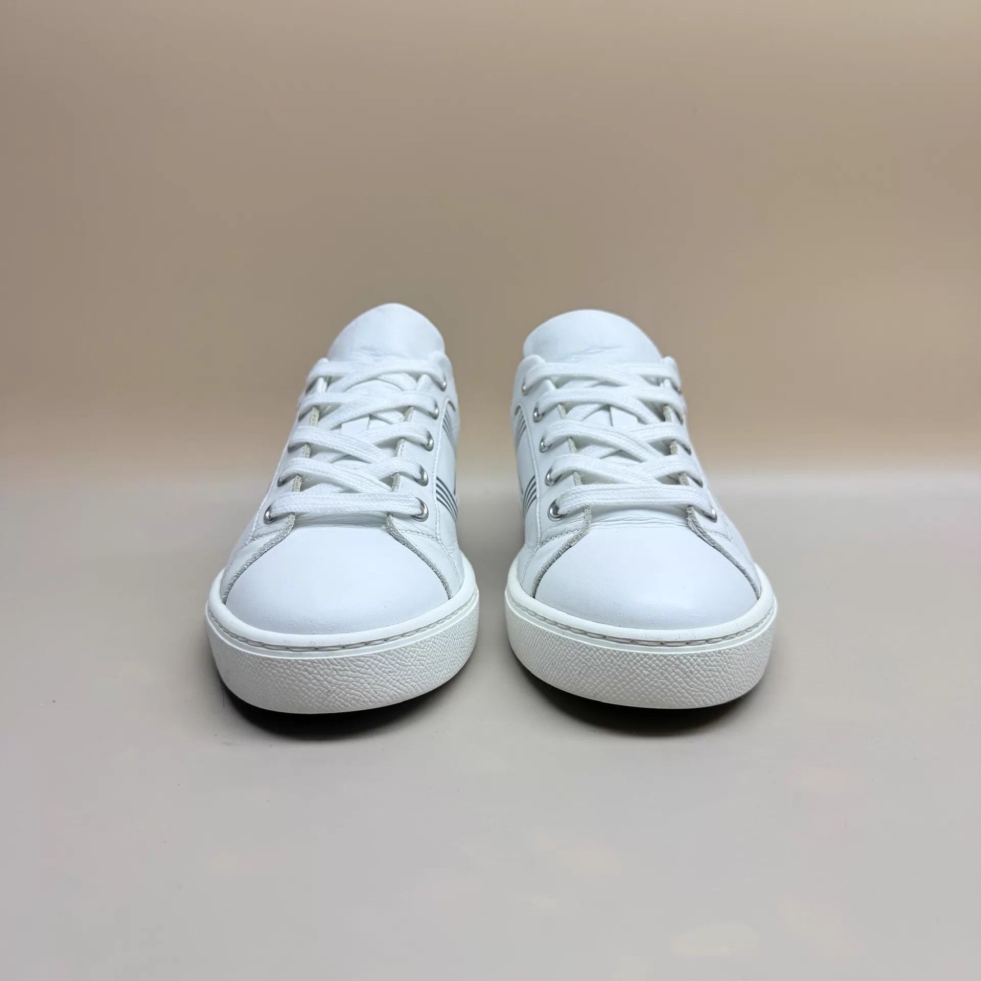 Hermes Hermes Gray & White H Lace-Up Sneaker 37 95 New Size US 6.5 / IT 36.5 - 2 Thumbnail