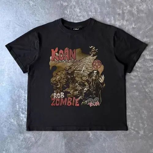 Other Washed retro distressed street fashion print all-match tee Size US L / EU 52-54 / 3 - 3 Thumbnail