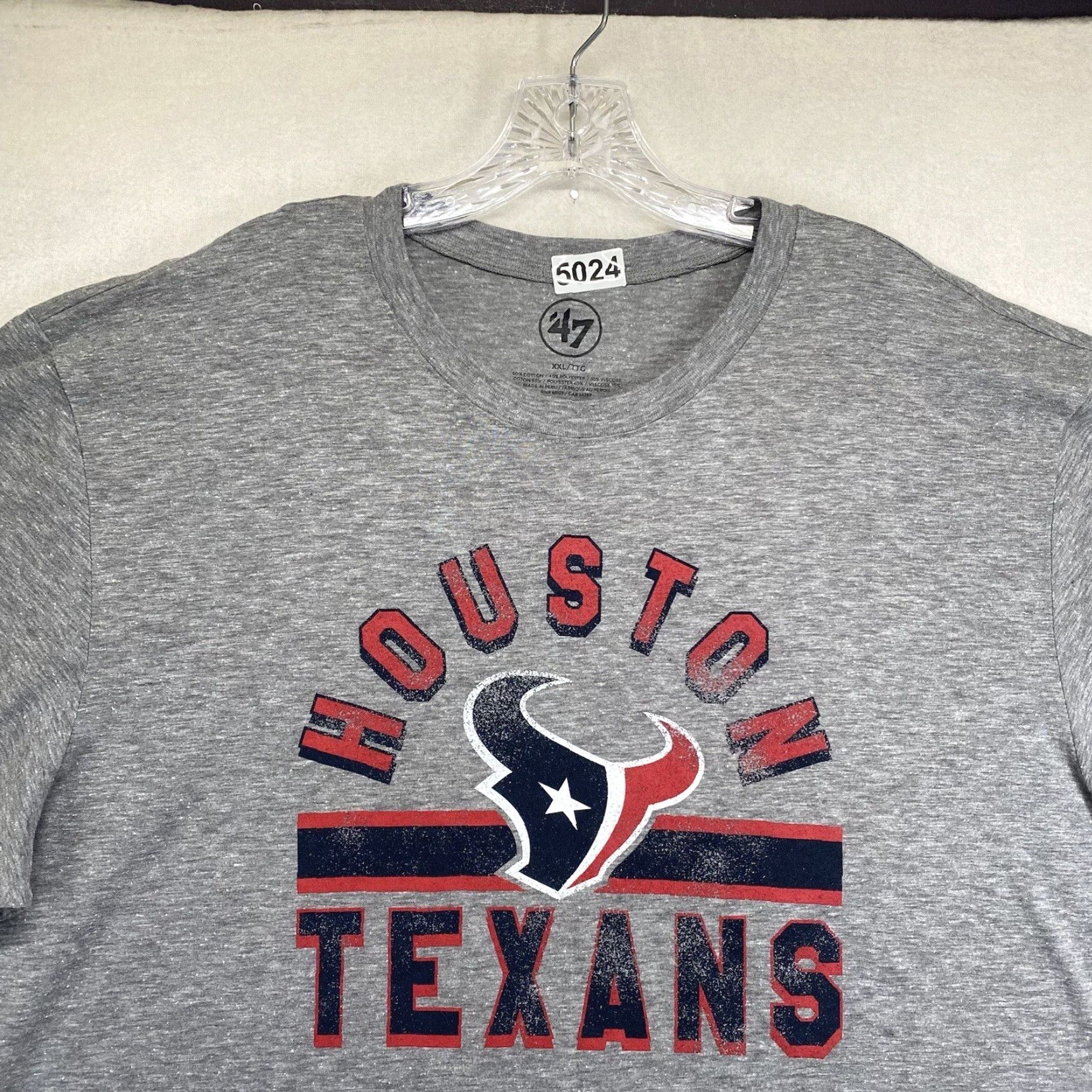NFL Houston Texans T Shirt Mens 2XL New With Tags ‘47 NFL Football Size US XXL / EU 58 / 5 - 4 Thumbnail